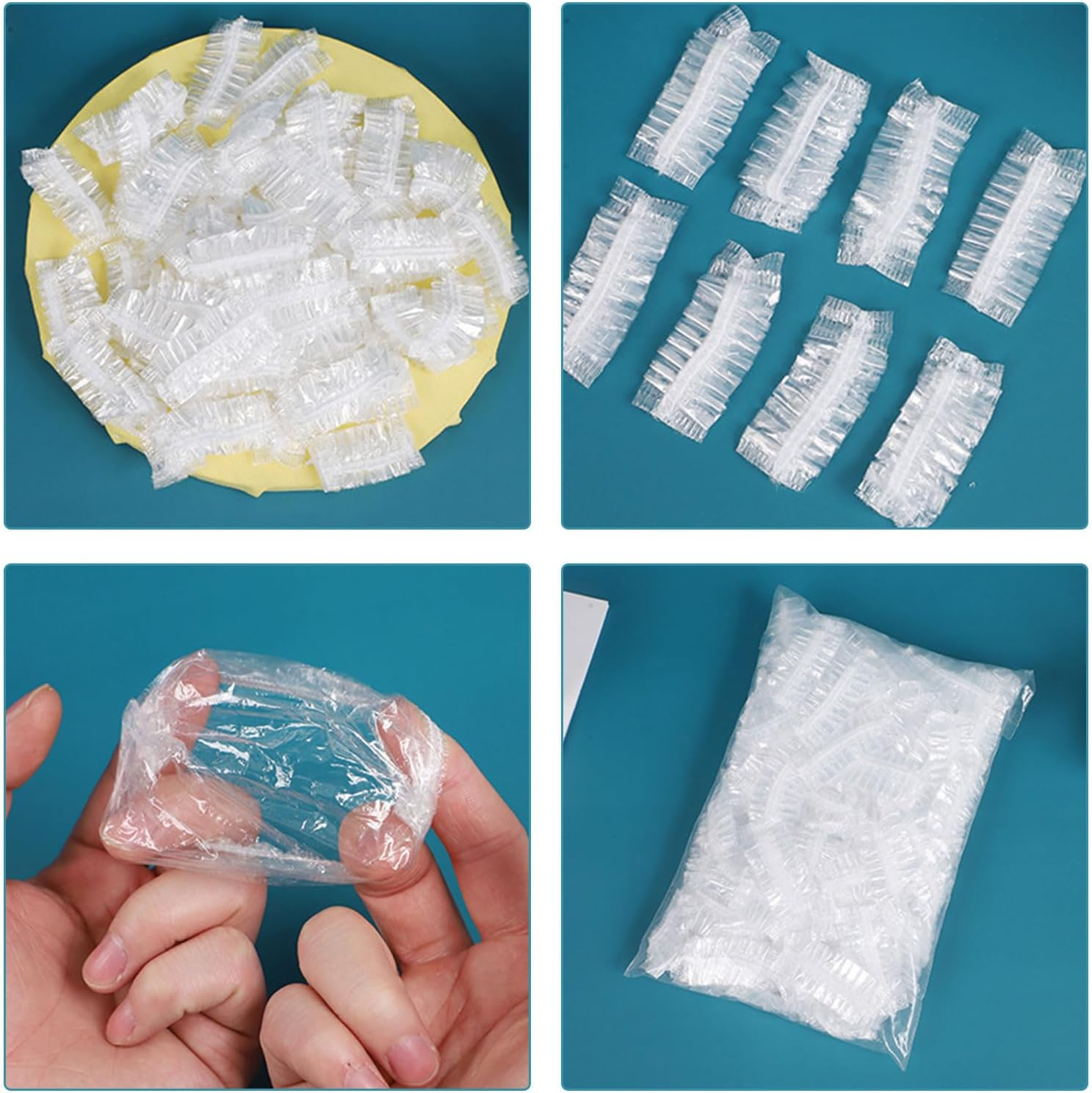 300 Pcs Clear Ear Protectors Plastic Elastic Waterproof Cap Earmuffs Ear Covers for Hair Dye Shower Bathing Home Use Hotel Hair Salon Spa Treatment (300 Pcs) image number 4