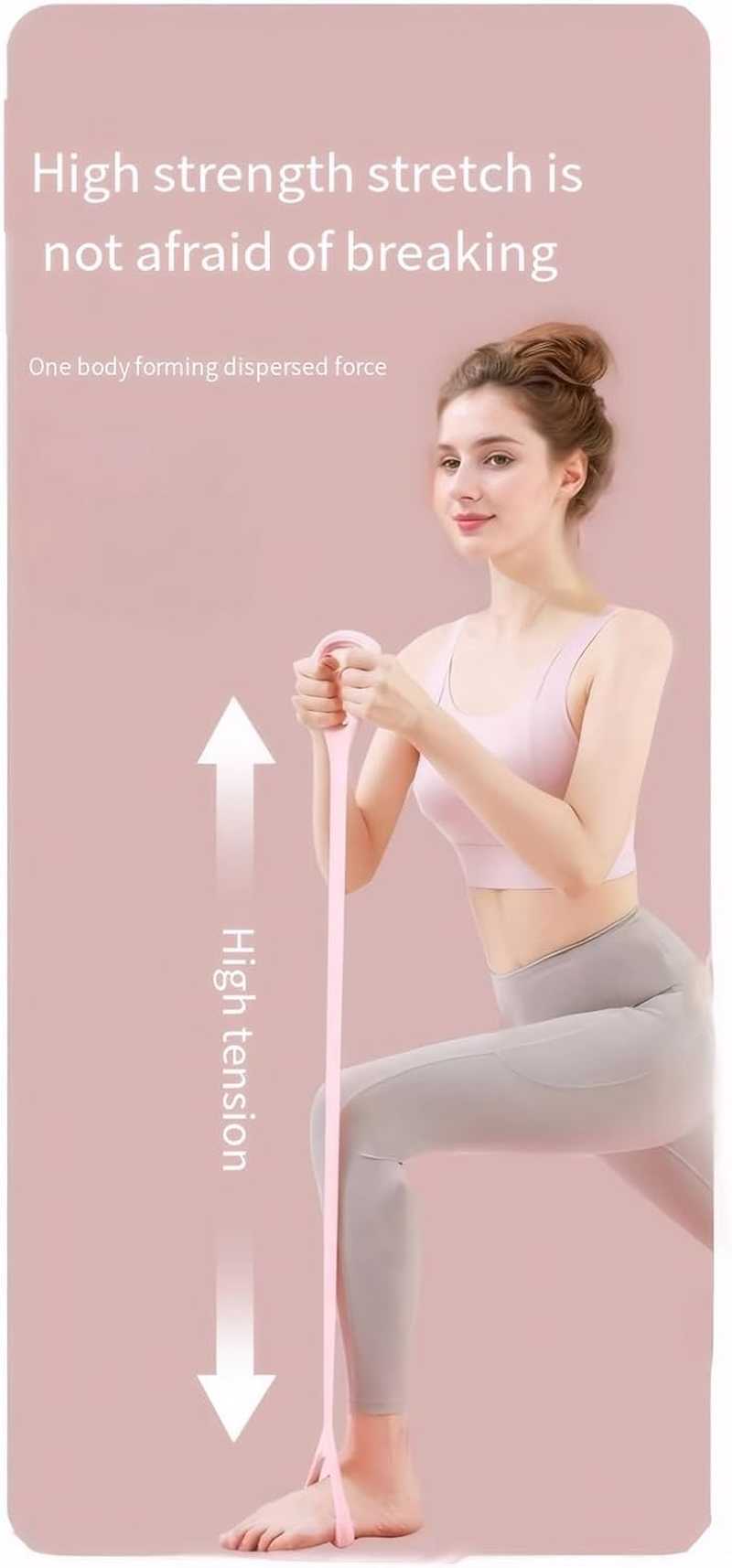 Stretch Band for Exercise, Resistance Band for Arm, Back & Shoulder, Elastic Rope for Yoga Pilates, Foot & Leg Stretcher, Hand Exerciser, Physical Therapy, Flexibility, Home Gym Workout image number 1