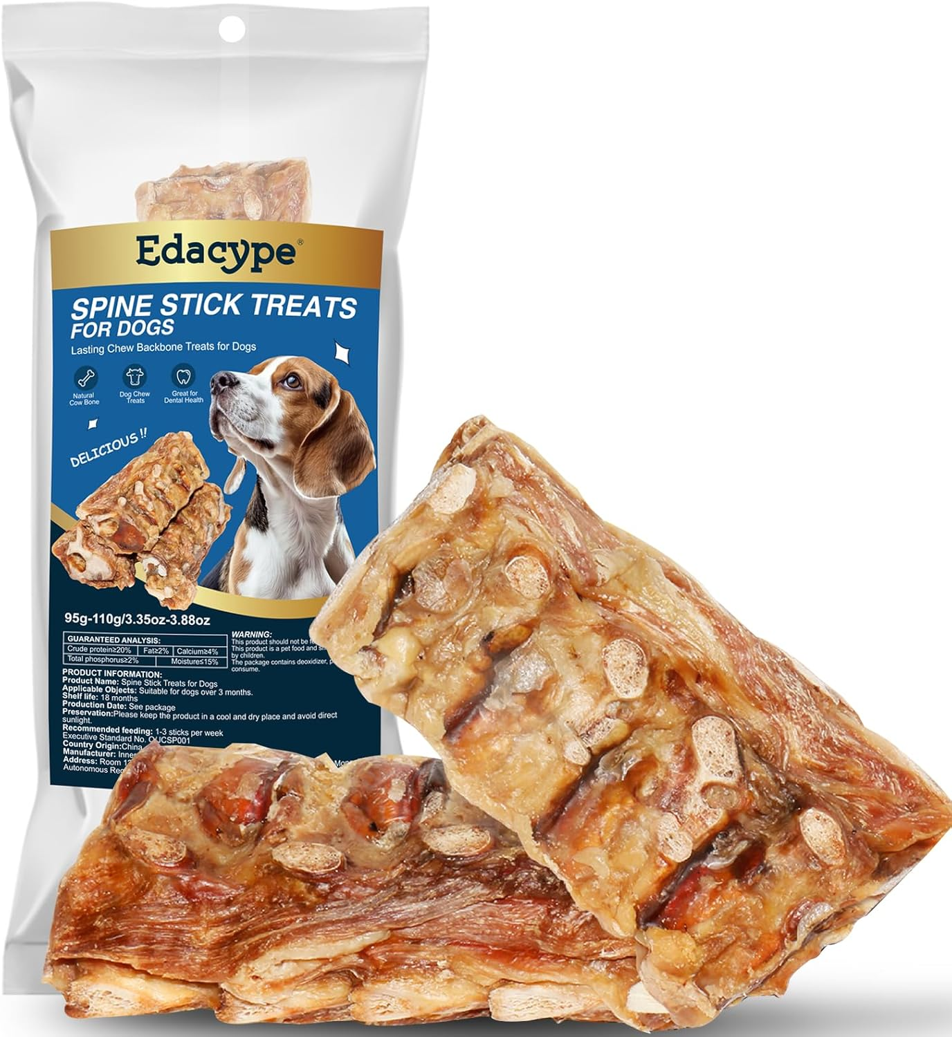 Natural Beef Spine Bone for Dogs-Long Lasting Dental Chew, Rawhide-Free & Digestible Dog Treats,Single Ingredient Grass-Fed Beef image number 2