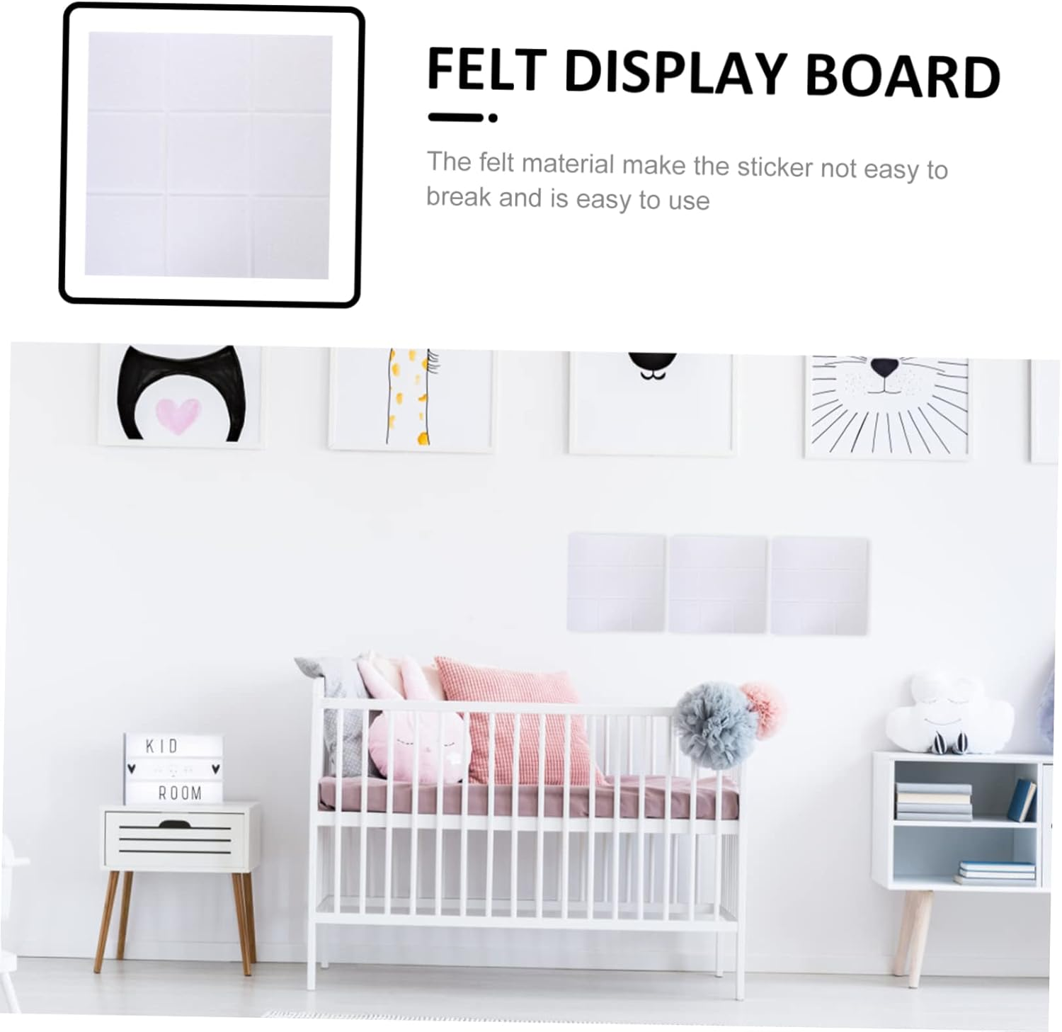 GANAZONO Felt Display Board for Photo Background Decorative Notice Board White Material for Classroom and Office Use image number 1