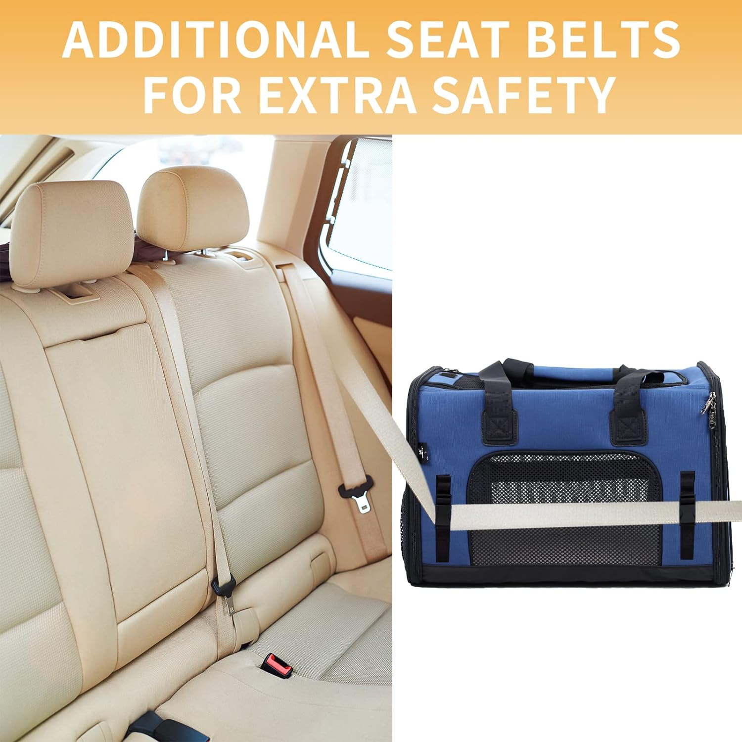 Soft Side Pet Carrier, Cat Carrier Bag, Pet Carrier Bag for Small Dog Cat, Portable Bag Carrier for Small to Medium Cat and Small Dog,Cat Carrier 47L X 31W X 30H Centimetres image number 4