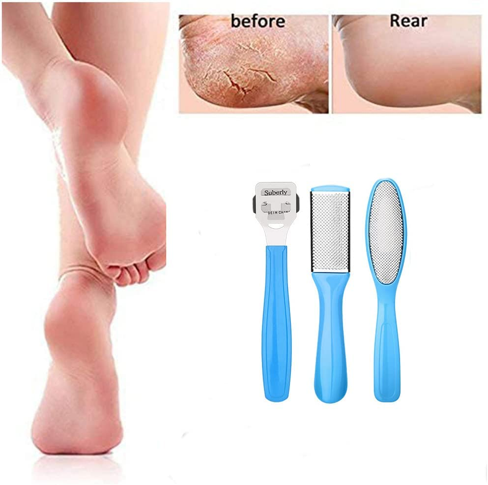 10 Pcs Foot File Rasp Set,Pedicure Tools Kit,Removing Hard Skin Cells Scrubber, Professional Stainless Steel Foot Care Shaver Kit,Callus Remover with Nail File and Cleaning Brush for Men, Women image number 3