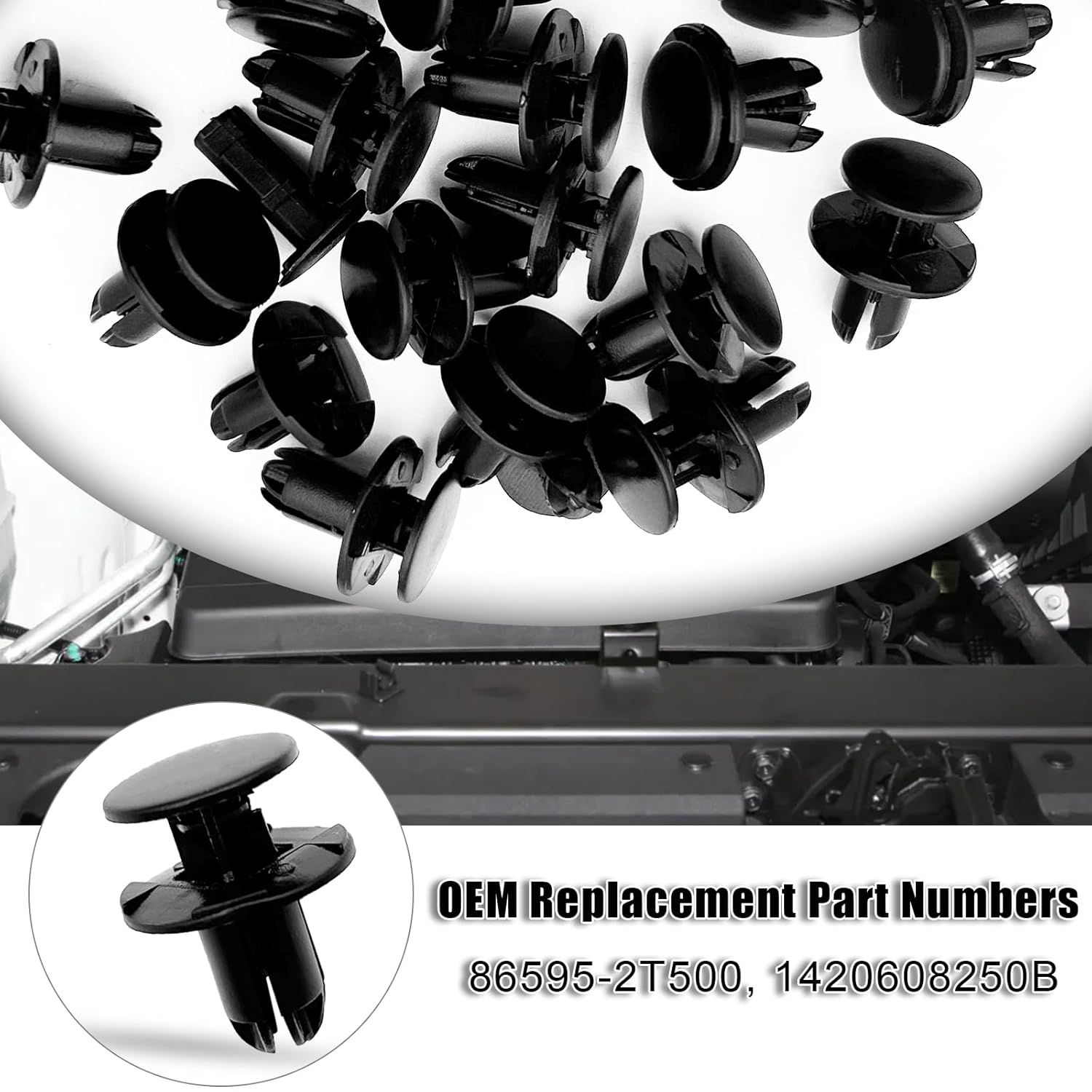 20PCS Type Retainer Clip Fastener, Bumper Engine under Cover Fender Liner Fastener Push-Type Retainer Clip, Compatible with Hyundai Kia Accent, Azera, Equus, Elantra, Genesis, Replaces GM: 86595-2T500
