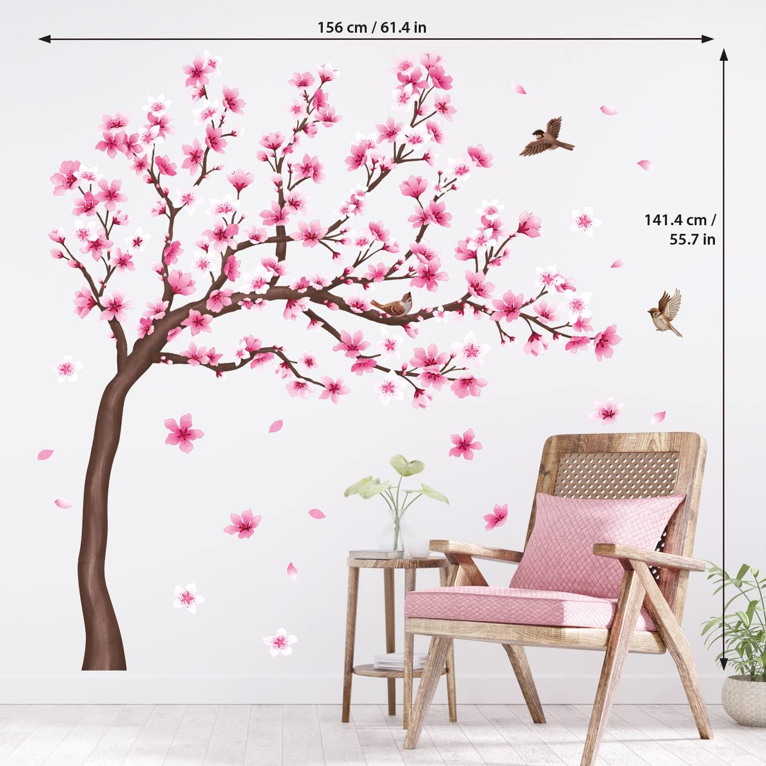 DECOWALL SG4-2306 Cherry Blossom Tree Wall Stickers Decals image number 4