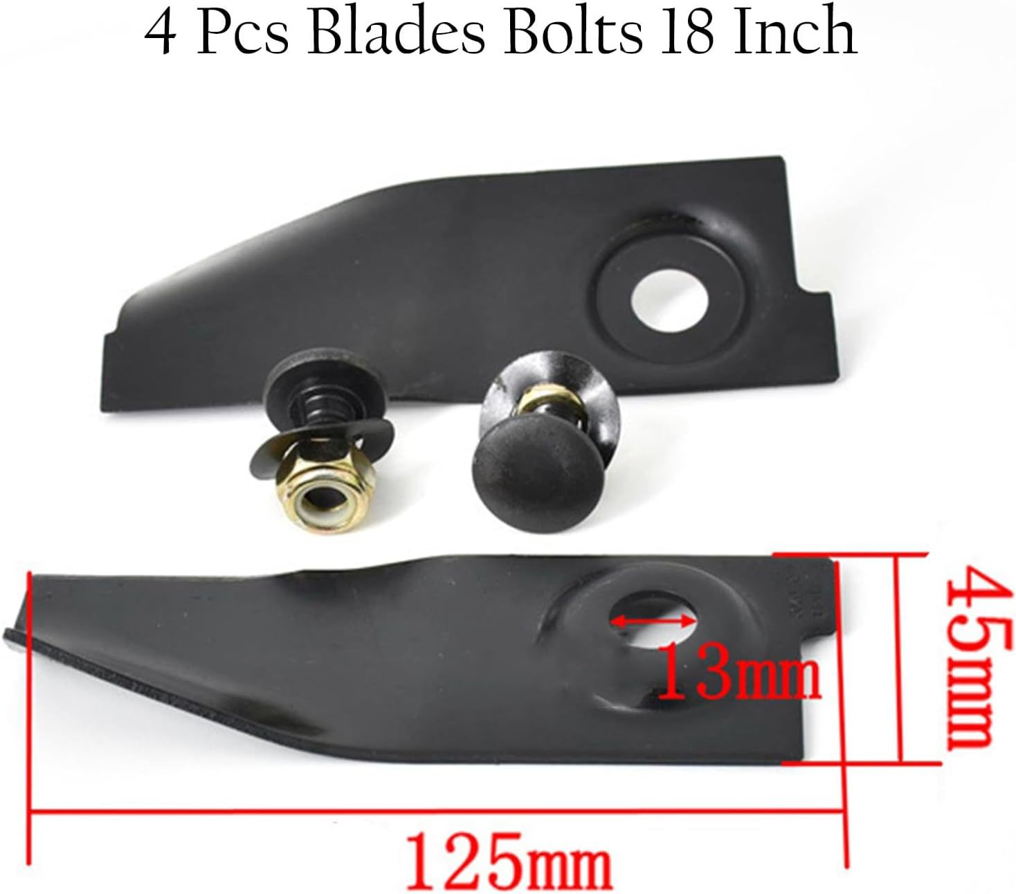 4 Pcs Blades Bolts Set Compatible with 18" Cut Masport Morrison Rear Catcher Mower, Lawn Mower Blades Compatible with Husqvarna LC18 & Stihl Viking MB434 MB435 Series Rear Catcher Mower (18 Inch) image number 2