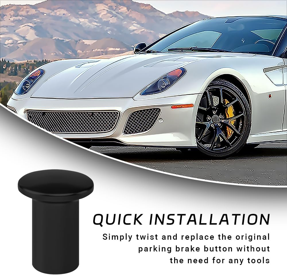 2PCS Hand Brake Knob Cover, Car Handbrake Button, Aluminum Car E-Brake Handle Cover, E-Brake Handle Handbrake Emergency Cover, Gear Handle Brake Press Button Compatible with GT86, FRS, BRZ image number 5