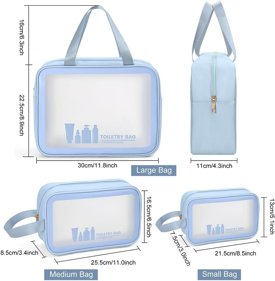 MAANGE Toiletry Bag for Women Men, Translucent Waterproof Makeup Cosmetic Bag Travel Organizer for Accessories, Toiletries image number 5