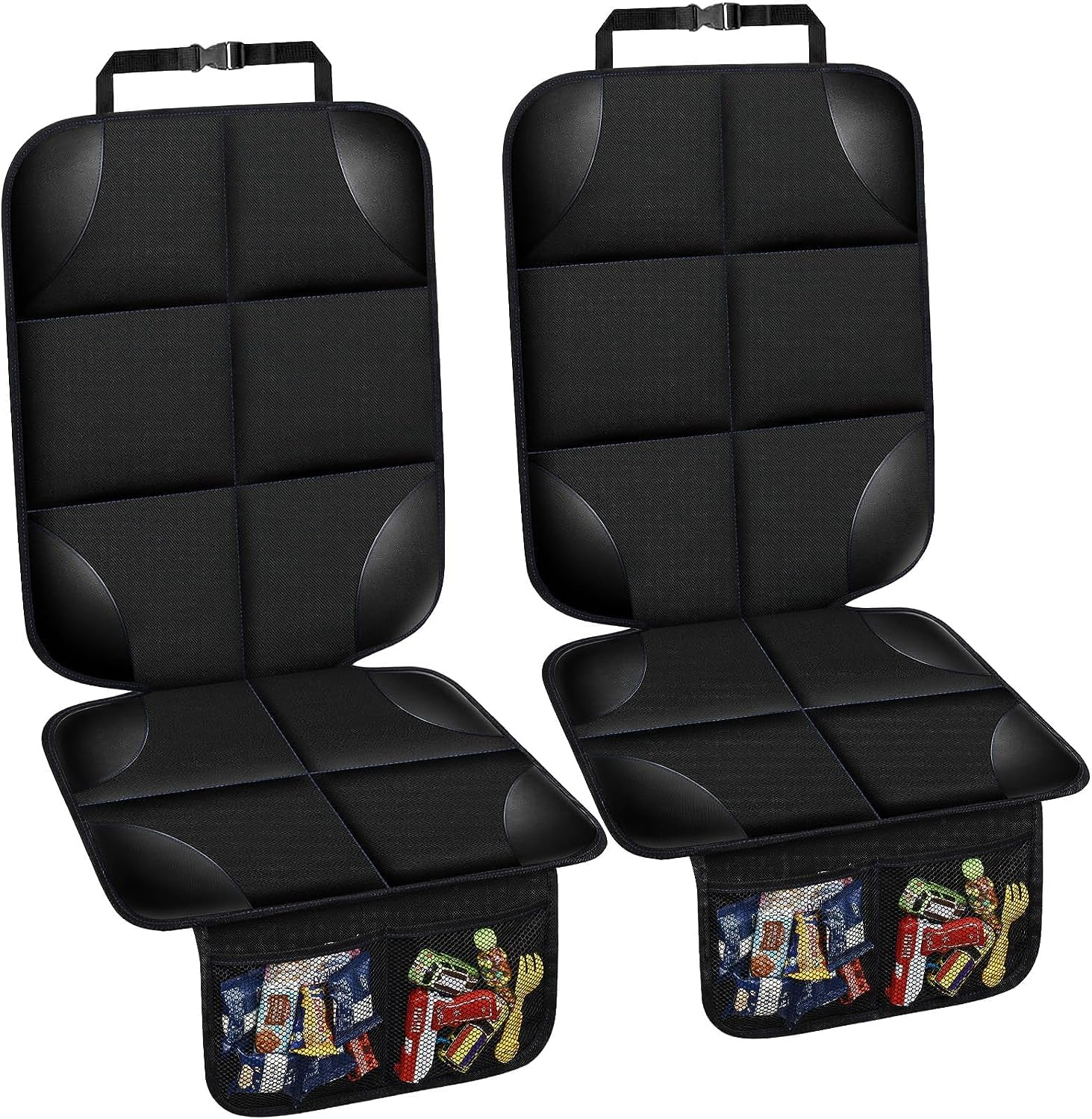 Car Seat Covers, 2 Pack Car Seat Protector for Child Seat,Non-Slip Padding Protector for Child Car Sea, Vehicle Seat Mat Protect Leather Seats with Organizer Pockets for SUV, Sedan, Truck image number 6