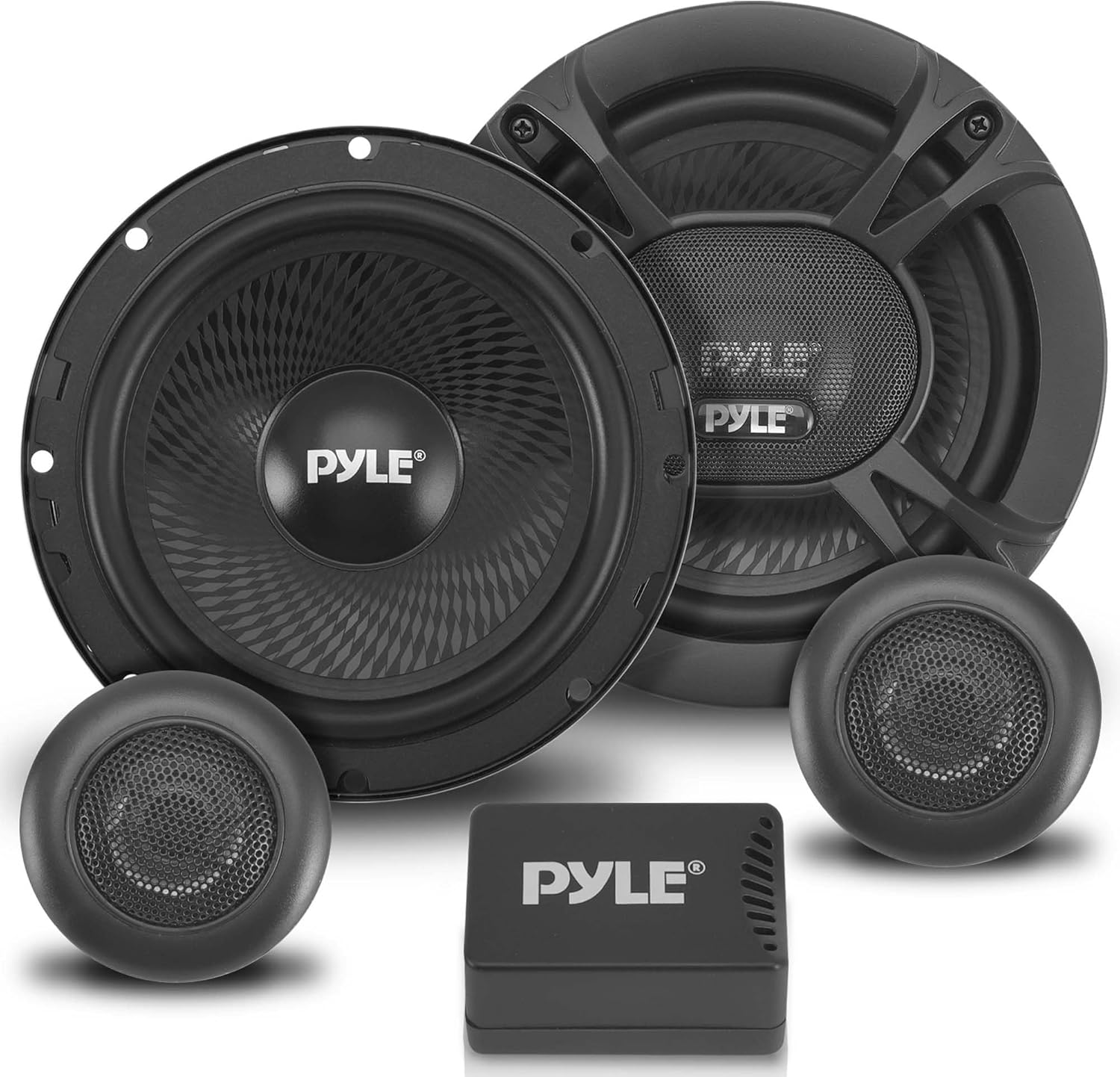 Pyle 2 Way Custom Component Speaker System - 6.5&rdquo; 400 Watt, with Electroplated Plastic Basket, Butyl Rubber Surround & 40 Oz Magnet Structure - Wire Installation Hardware Set Included