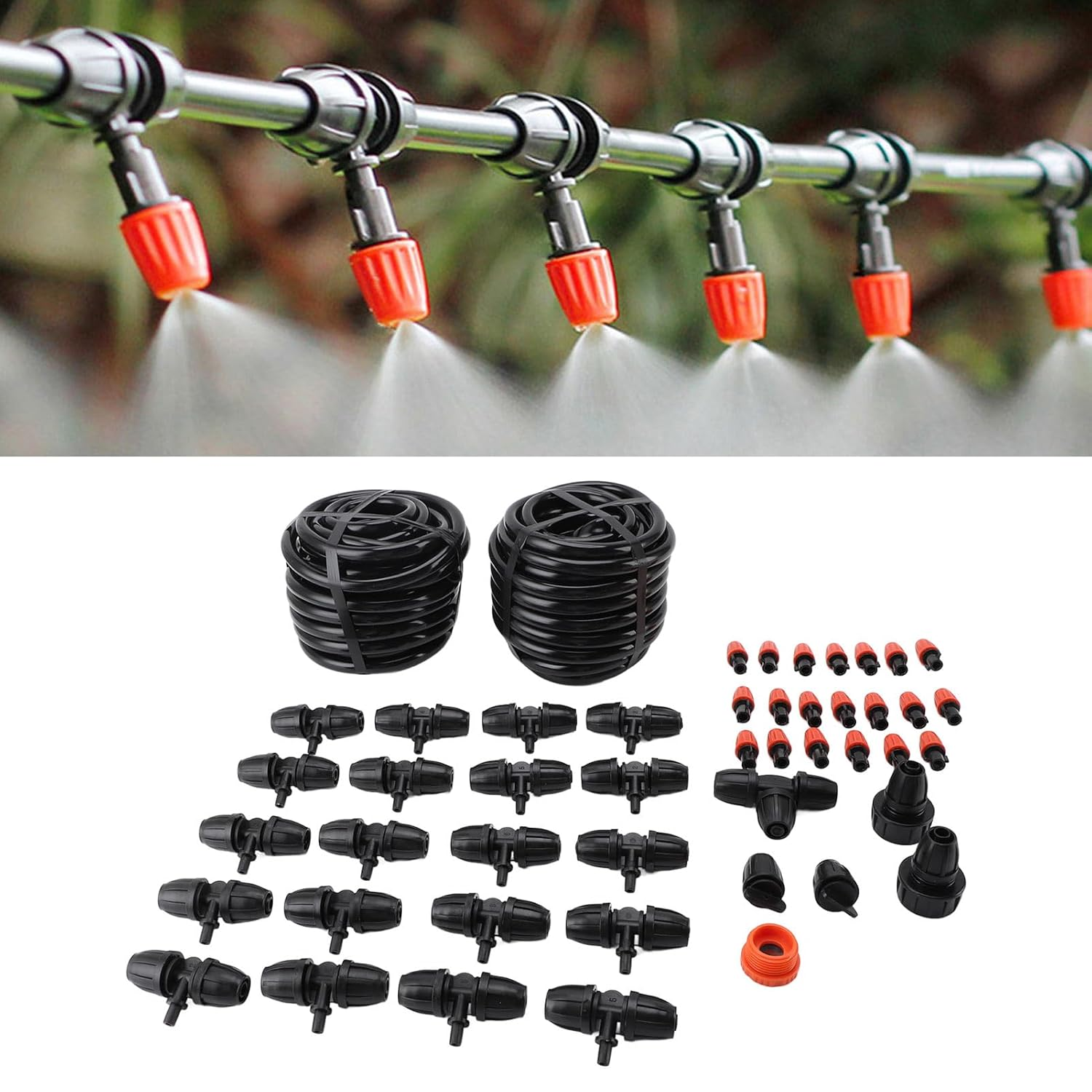 Drip Irrigation Kit, Plant Watering System with 8/12 65.6FT Tubing & Quick Connector, Automatic Irrigation Equipment for Garden Greenhouse, Flower Bed, Patio, Lawn image number 6