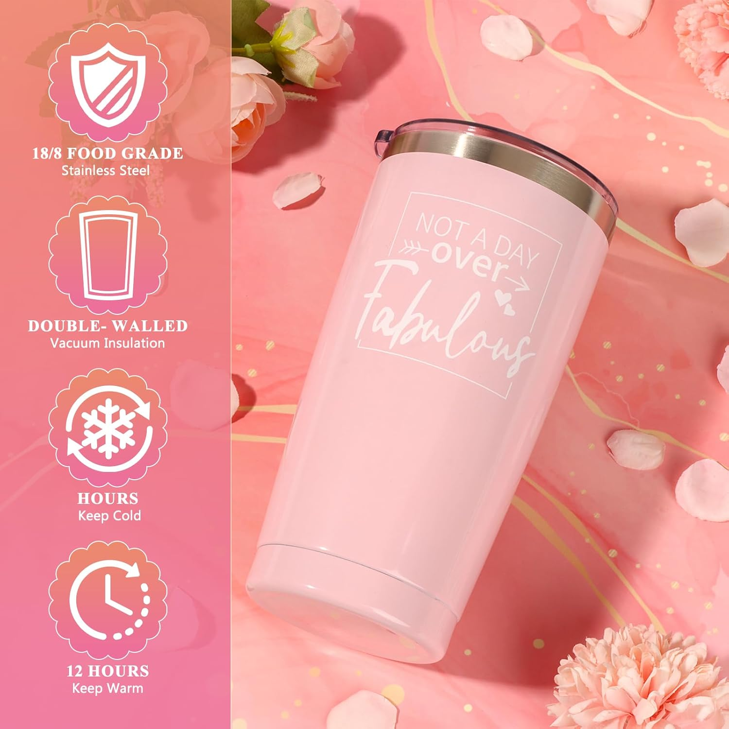 Birthday Gifts for Women Friendship, Pink Relaxing Spa Gifts Basket Set for Women, Self Care Gifts Unique Happy Birthday Gift Idea for Mom Her Best Friends Sister Wife Girlfriend Coworker Teacher image number 5