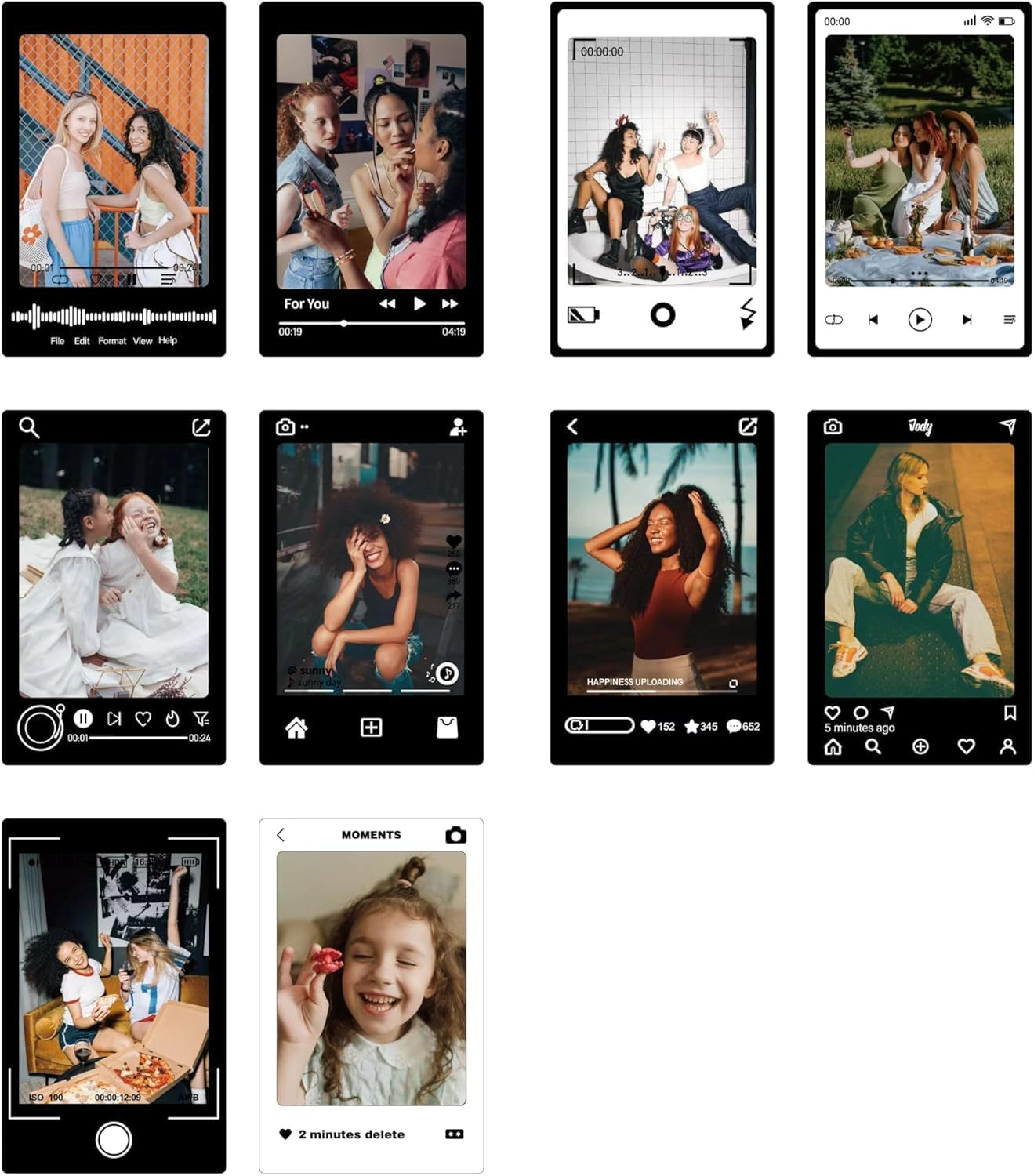 30Pcs Photo Border Stickers,Colorful Lovely Mini Photo Film Stickers,Decorative Films Frame Sticker for Photos Compatible with Fujifilm Instax Mini 12/11/9/8/7S/70/50S/90 EVO Instant Film image number 6