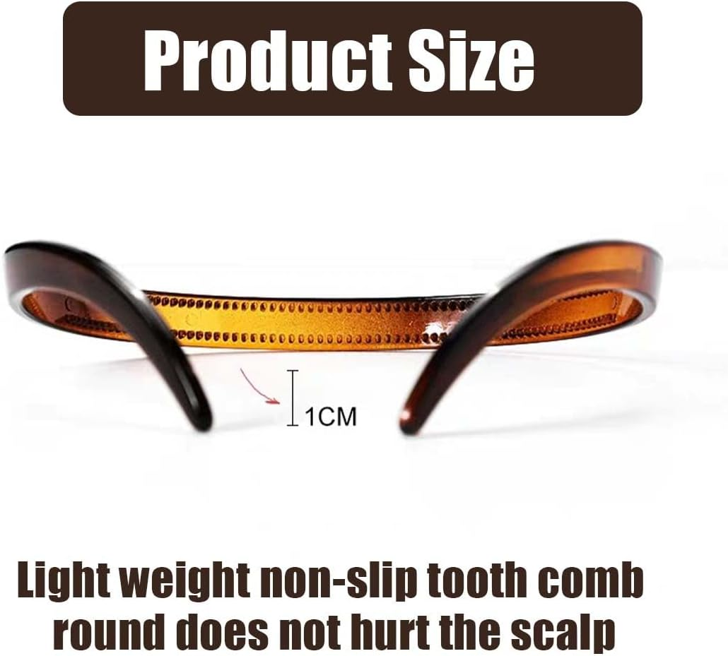 DWFEYOI Pack of 2 Plastic Headbands with Teeth Thin DIY Hair Bands Headbands for Women Girls, White Hair Band Women, Hair Band Women image number 5