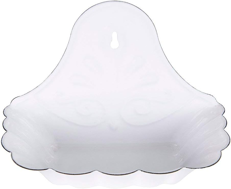 White Enameled Metal Soap Dish image number 3