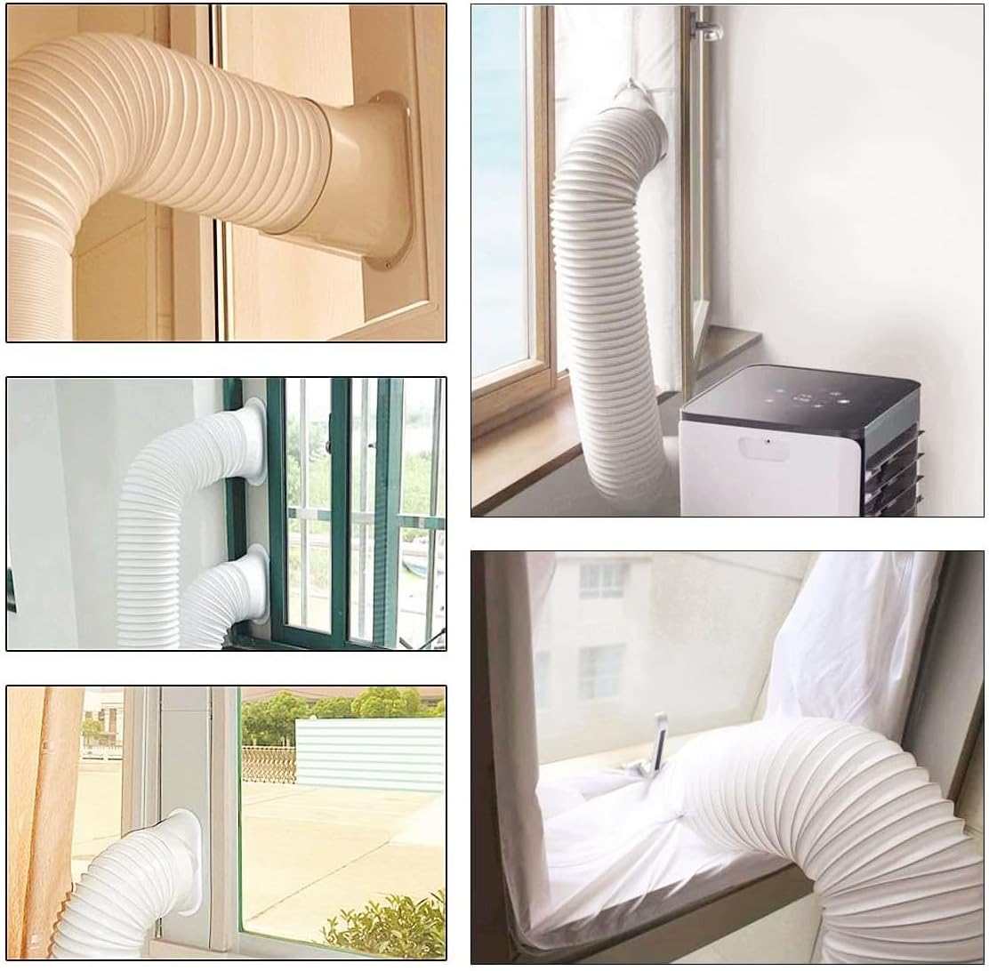 Portable Air Conditioner Exhaust Hose, Universal AC Exhaust Replacement 5.9 Inch Diameter Length to 6.56Ft Counterclockwise Air Conditioner Parts Suitable for Most Portable AC