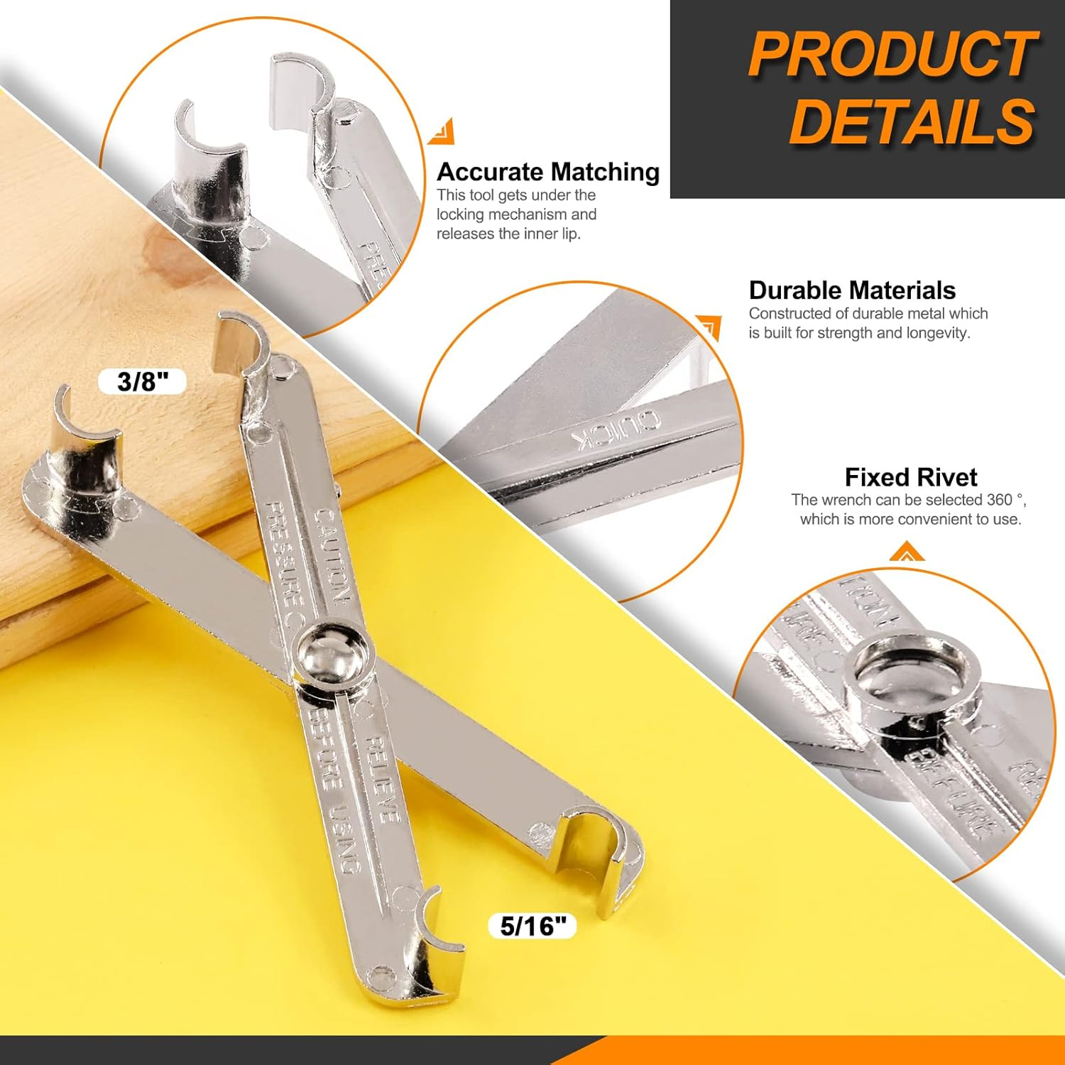 2Pcs Fuel Line Disconnect Scissor Tool Transmission Line Disconnect Tool Fuel Filter Tool for Quick Disconnection Auto Fuel A/C Line Vehicles 3/8&rdquo; 5/16&rdquo; and 3/8&rdquo; 5/8&rdquo; 1/2&rdquo; 3/4&rdquo; image number 3
