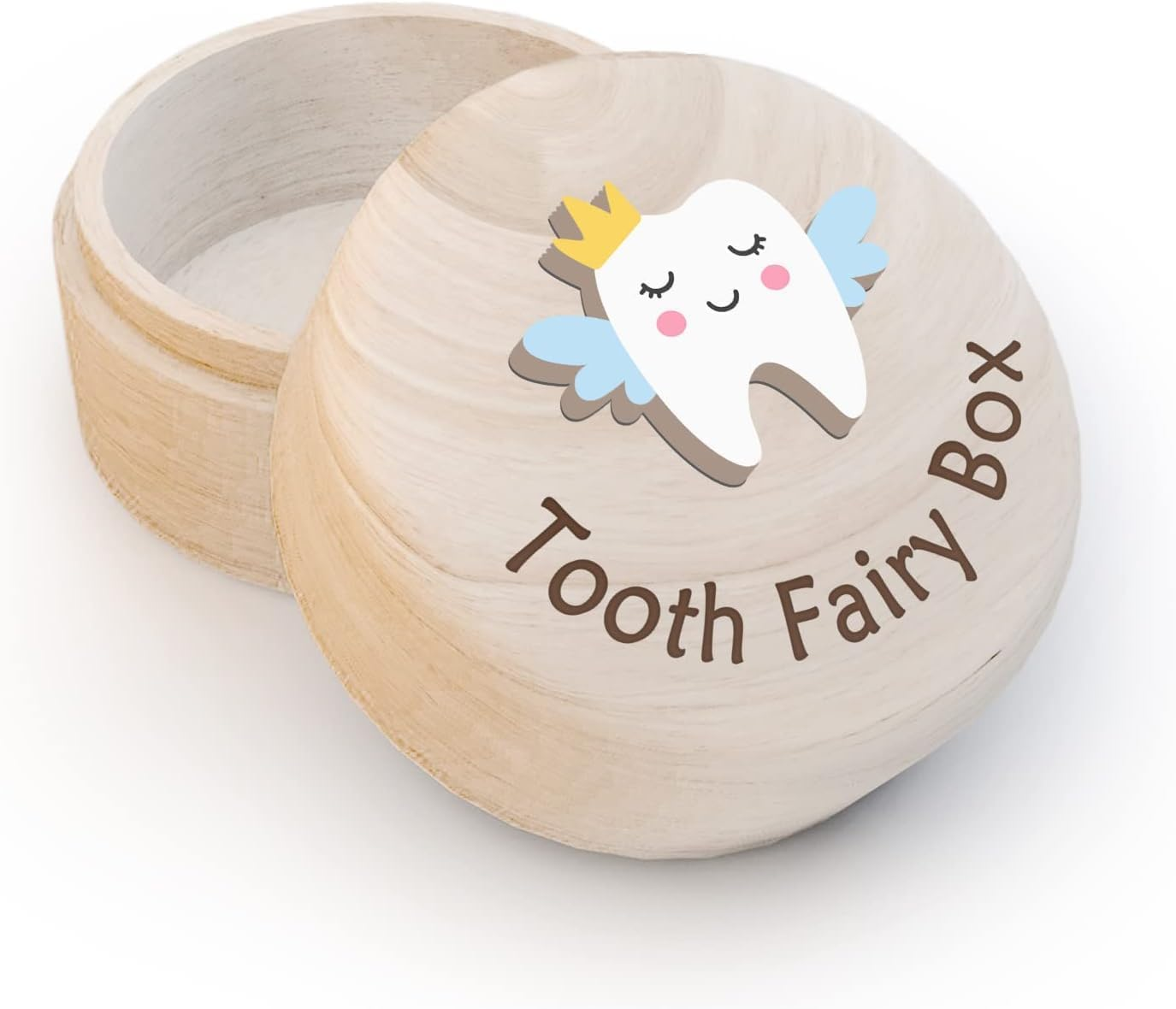 1PCS Tooth Fairy Box,3D Carved Wooden Tooth Holder,Cute Tooth Holder Tooth Storage Box for Boys Girls image number 5