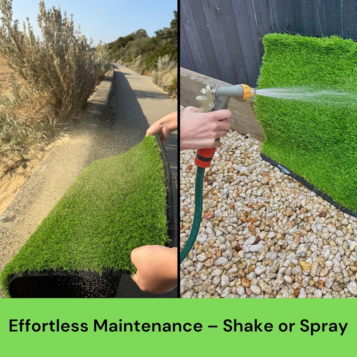 Mattitude Outdoor Dust-Off Mat - Artifical Grass 40Mm Pile Turf Dirt Trapper, Weatherproof, Non-Slip, Washable & Easy Clean - for Home Entryway, Garage, Camping, Caravan 80Cm X 50Cm (Medium) image number 2