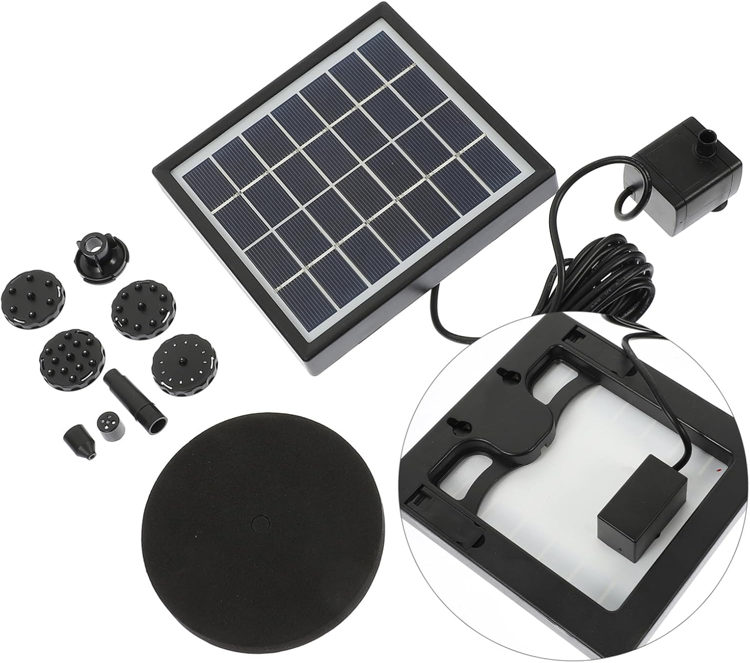 Angoily Solar-Powered Fountain Pump for Garden Small Pool Water Feature Outdoor Bird Bath Decor with Floating Design image number 3