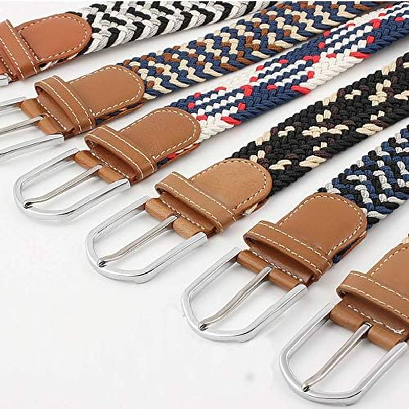 Bigood Womens Stretch Canvas Elastic Woven Braided Belts Dress Belt