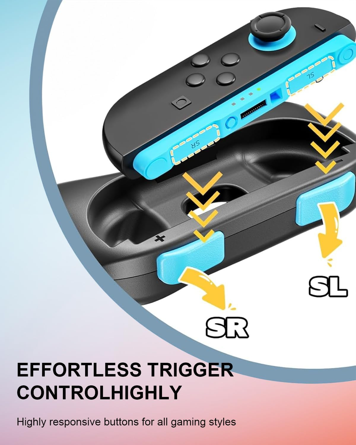 T Tersely Grips for Nintendo Switch 2 Joycon Controller 2 Pack - Game Accessories Joy-Con Handheld Joystick Remote Control Holder Joy Con Kit - Blue&Orange image number 1