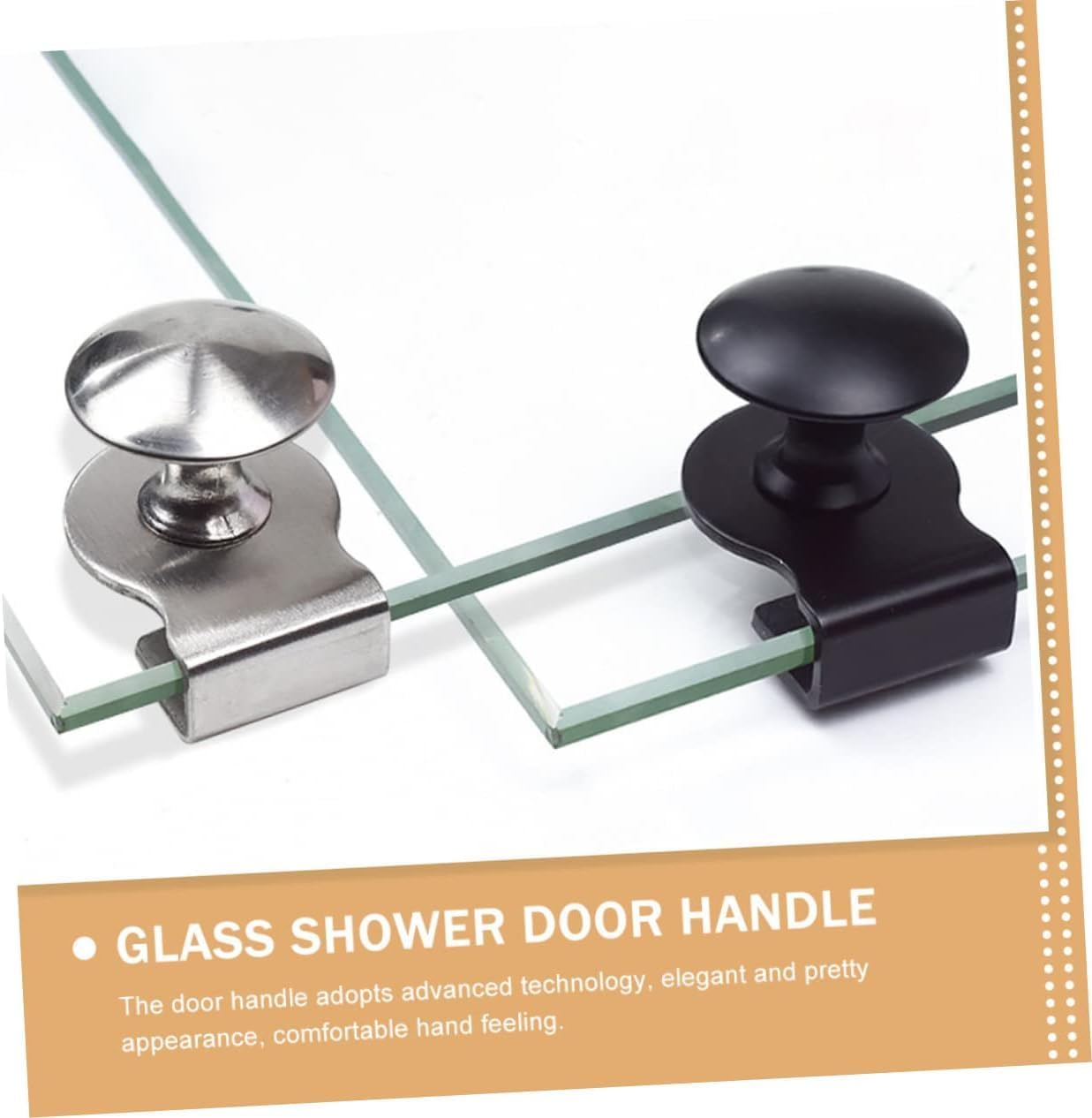 2Pcs Durable Glass Door Clip Pull Handle - Elegant Design for Comfortable Grip on Cabinets, Showers & Sliding Glass Doors, Kitchen and Bathroom Hardware Accessories image number 6