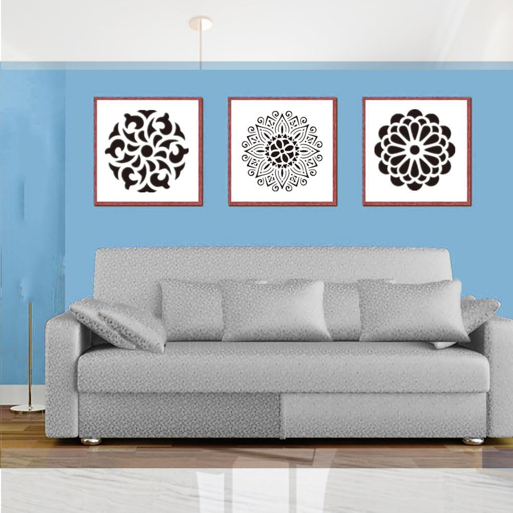 16 Pcs Reusable Painting Stencils for Drawing Scrapbooking Tracing Diypainting Art Scrapbook Floor Wall Furniture Fabric Decors, 15X15 Cm 16 Patterns image number 1