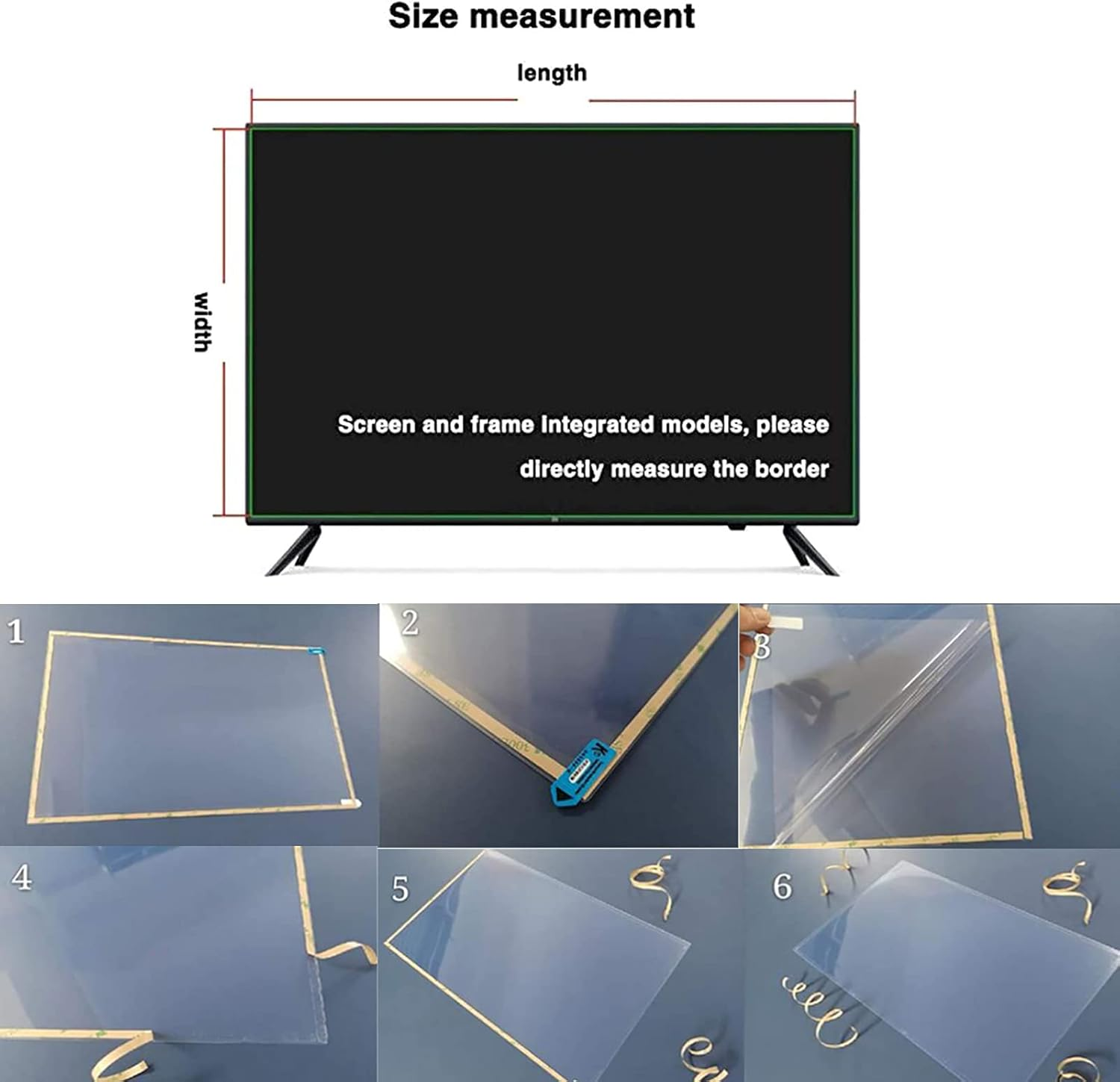 BU TV Screen Protectors Anti-Glare Screen Protector for TV - anti Blue Light anti -Scratch Protector Film for LCD, LED, 4K OLED & QLED HDTV,65" 1440 * 809 image number 2