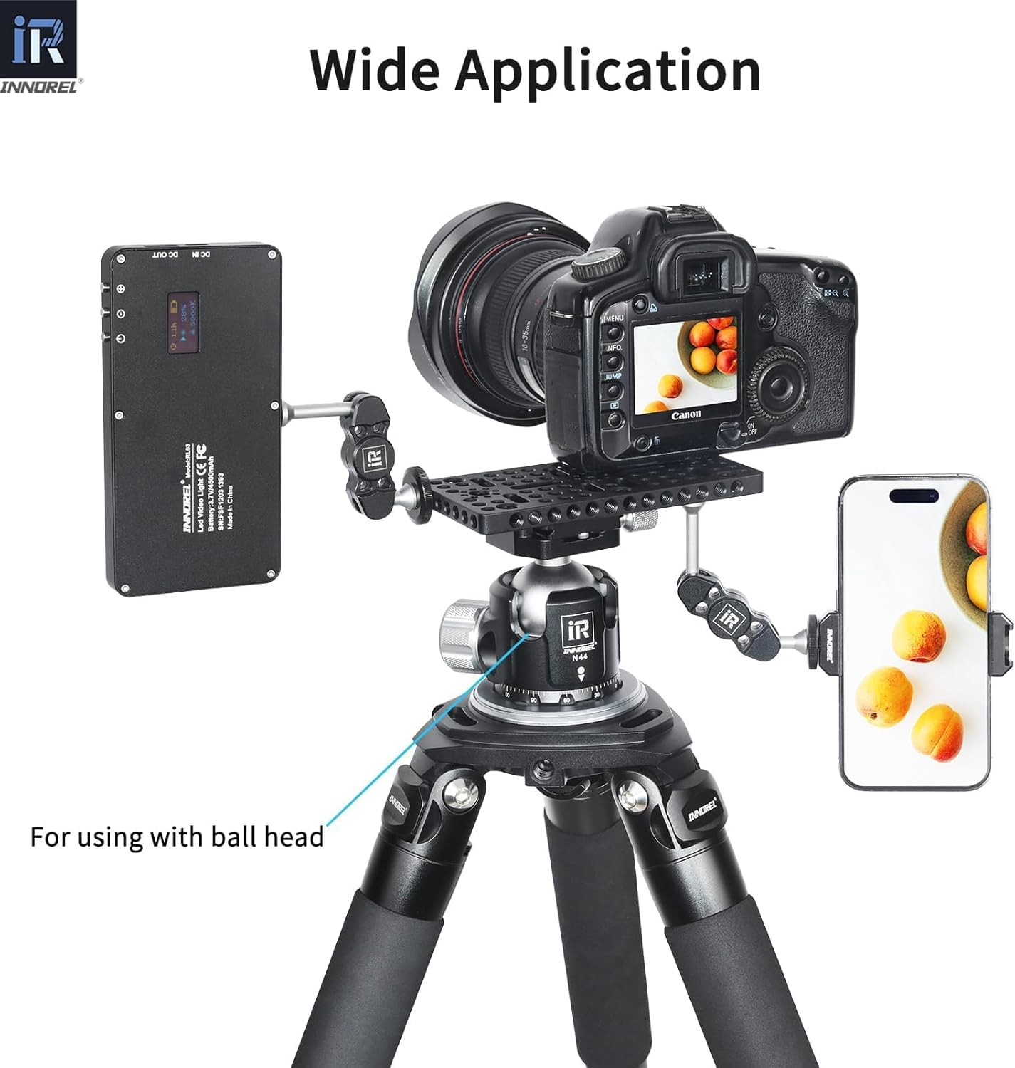 INNOREL CP1407 14 * 7Cm Multi-Functional Cheese Plate with 1/4" & 3/8" Threads, Switching Mounting Plate with Built-In ARRI Locating Holes for Camera and Tripod image number 3