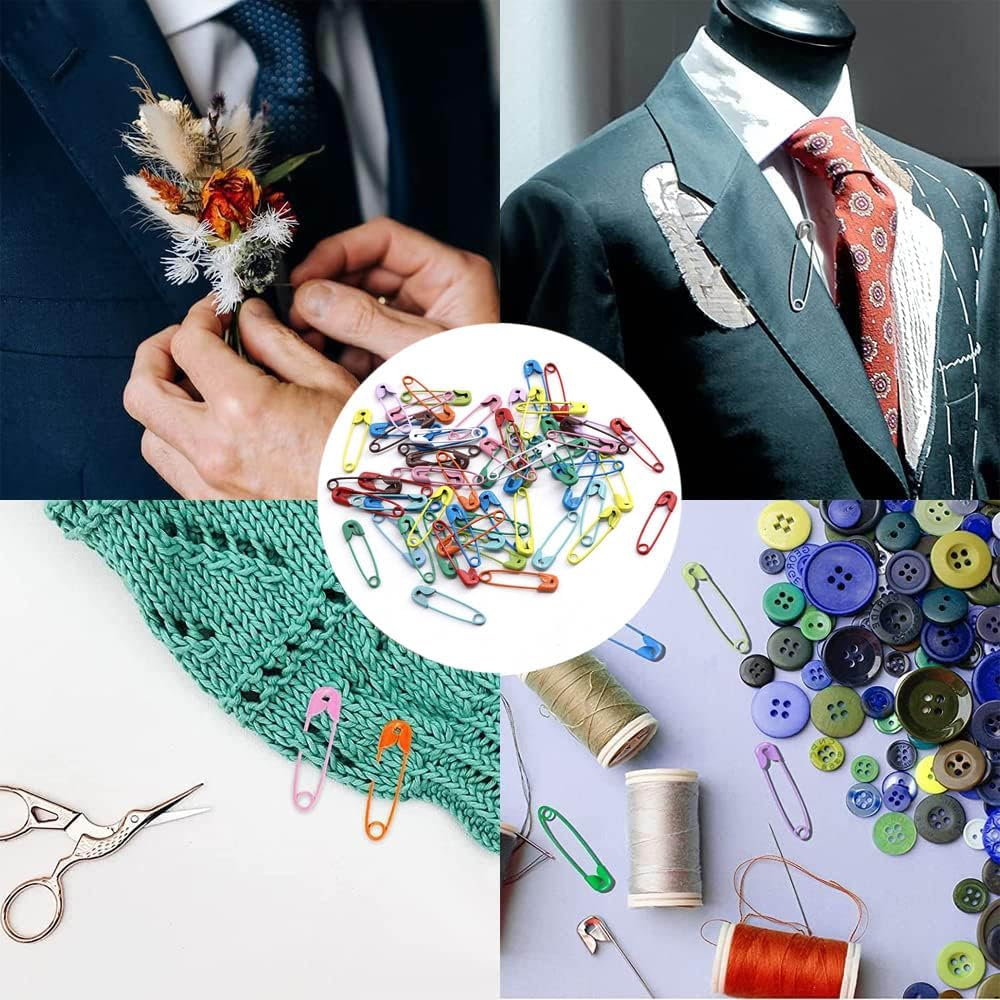 750Pcs Safety Pins, Betterjonny Colored Nickel Plated Steel Safety Pins 19Mm Small Metal Safety Pins with Storage Box for Craft,Jewelry Making,Sewing image number 5