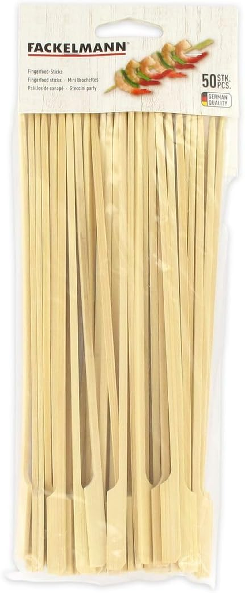 Fackelmann Finger Food Sticks Set Asia Line 10" 50 Piece of Bamboo, Brown image number 4