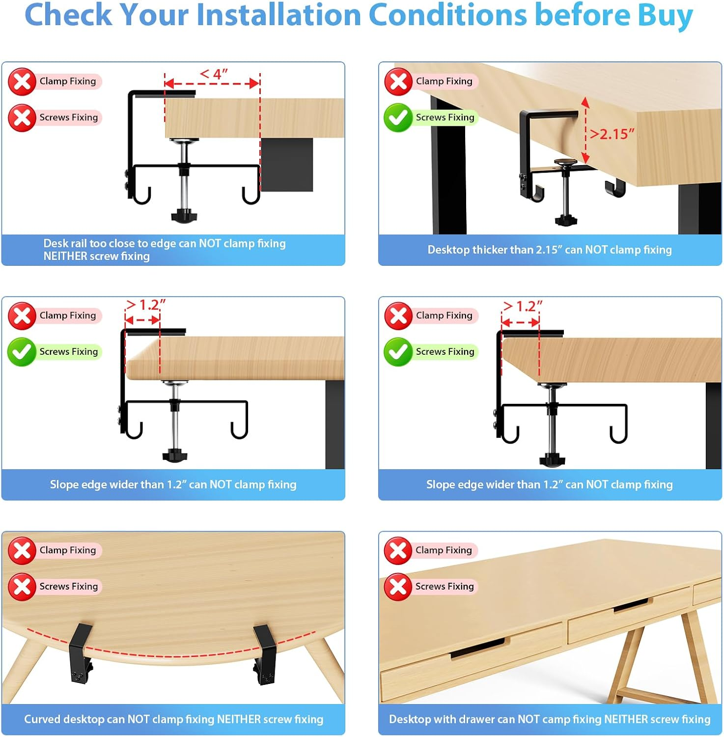 KEEGH Extra Large 48" under Desk Cable Management Tray - under Desk Cord Organizer - Clamp/Screw Mount - Support Upto 70Lbs - Desktop Wire Management - Gaming/Pc Cable Tray Cord Hiders for Office/Home image number 5