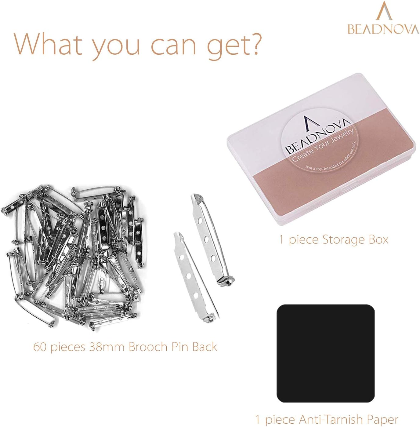 BEADNOVA Brooch Pin Back 60Pcs Bar Pin Back 1.5 Inch Clasp Pinback Brooch Backings for Crafts Badge Name Tag DIY Jewelry Making and Craft (60 Pcs, Silver Color) - 1.5Inch 120Pcs image number 5