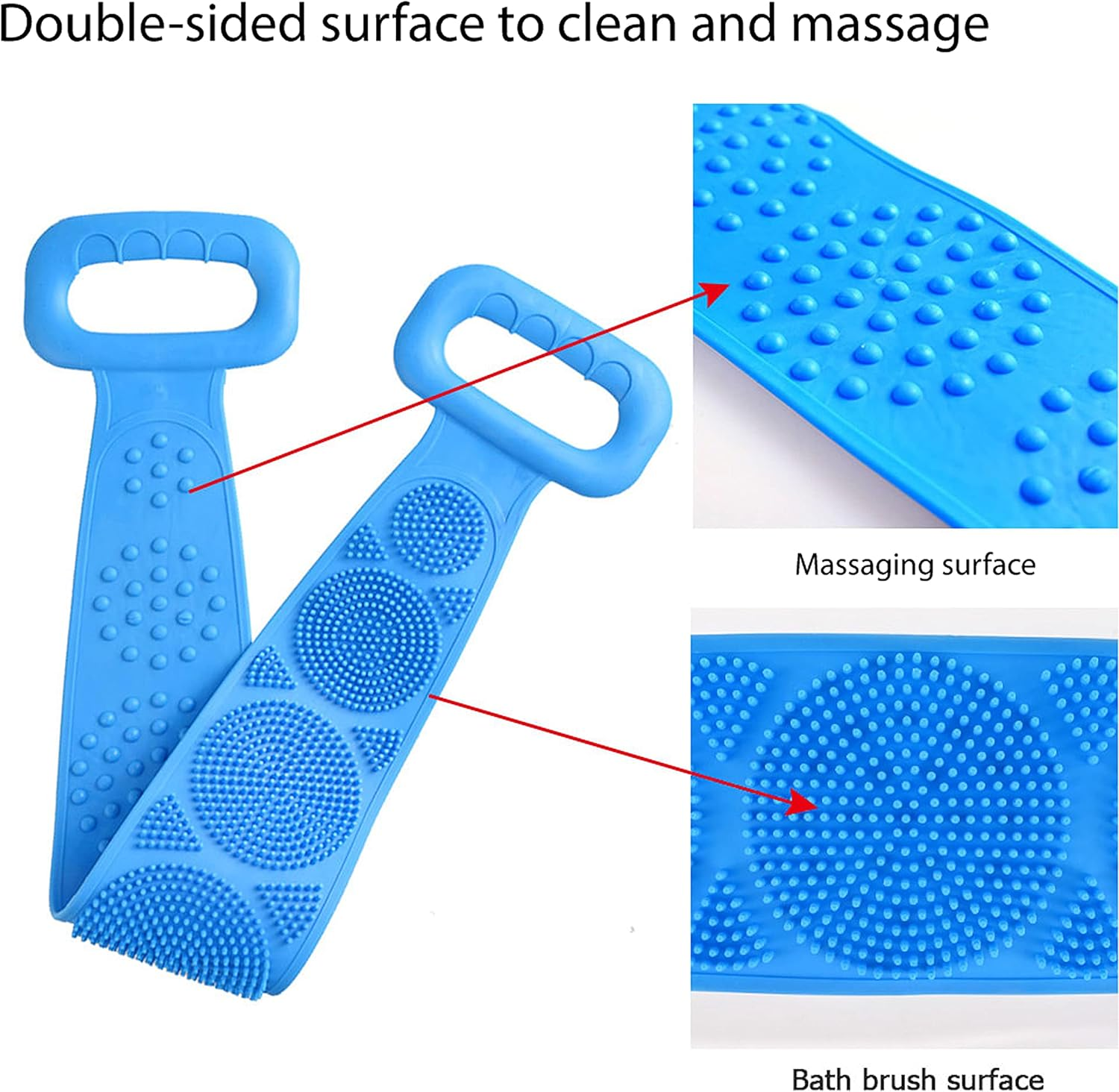 Silicone Back Scrubber, Easily Scrub Any Part of Your Body, Exfoliating Device to Help with Dry Skin, Perfect Skin Exfoliator for the Bath and Shower, Cleans and Helps Prevent Acne