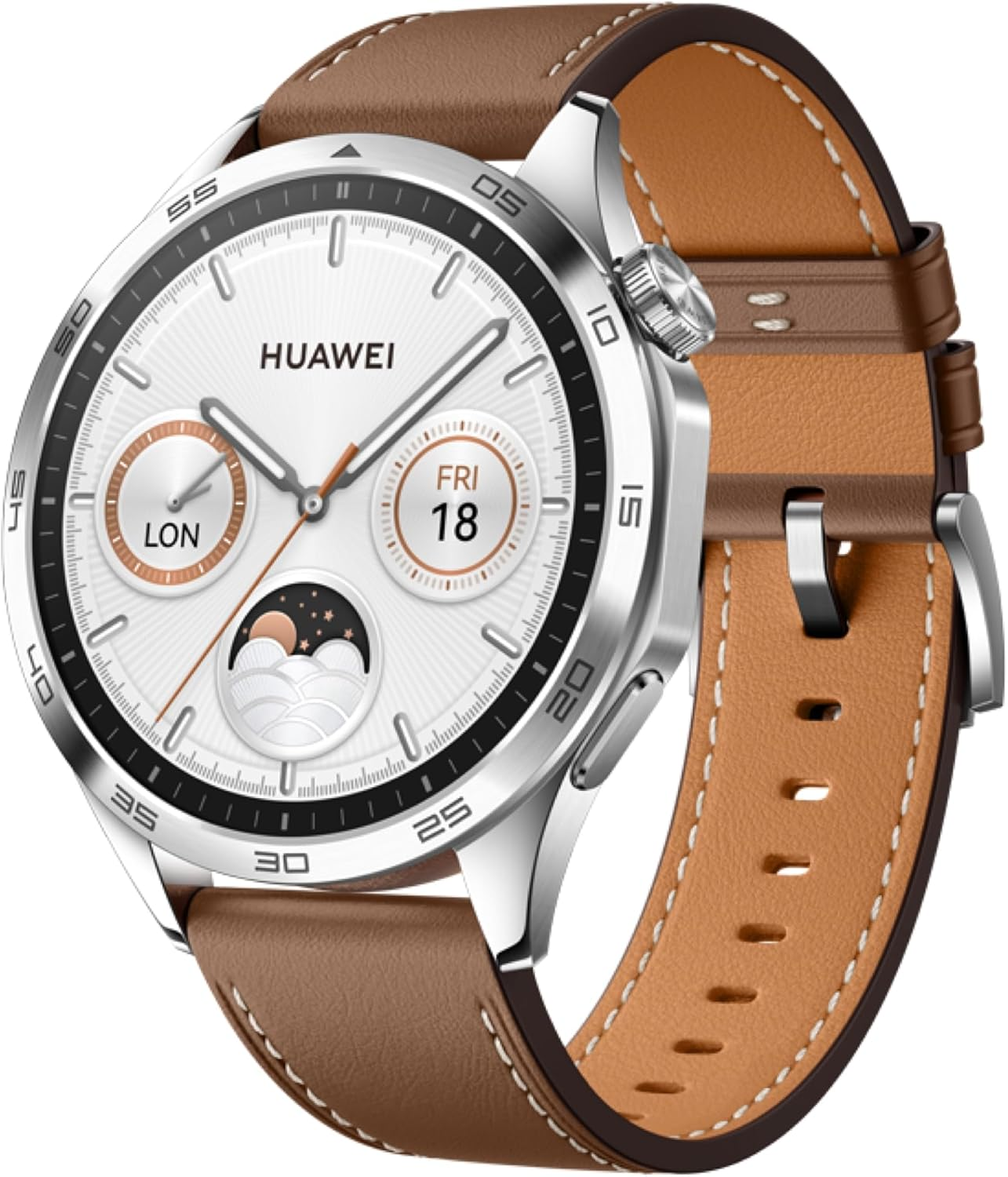 HUAWEI Watch GT 4 Smartwatch, 46Mm Brown Leather, up to 2 Weeks Battery Life Fitness Tracker, Compatible with Android & Ios, Health Monitoring Including Sleep Tracking, GPS, AU Version