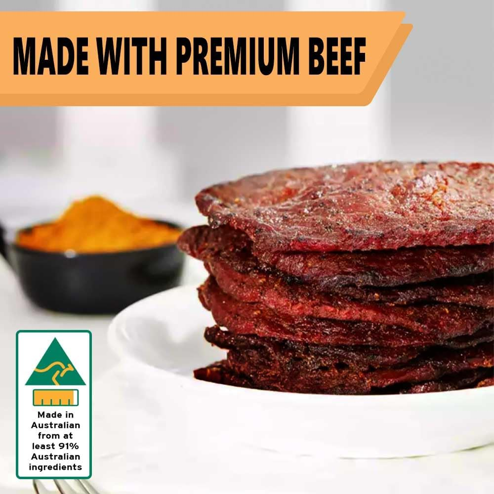 OLOIYA Beef Jerky Great Every Day Snack with 6.8 Protein Angus Chilli Beef Jerky Read to Eat for School Snack Flavour for Work Travel, 190G image number 2