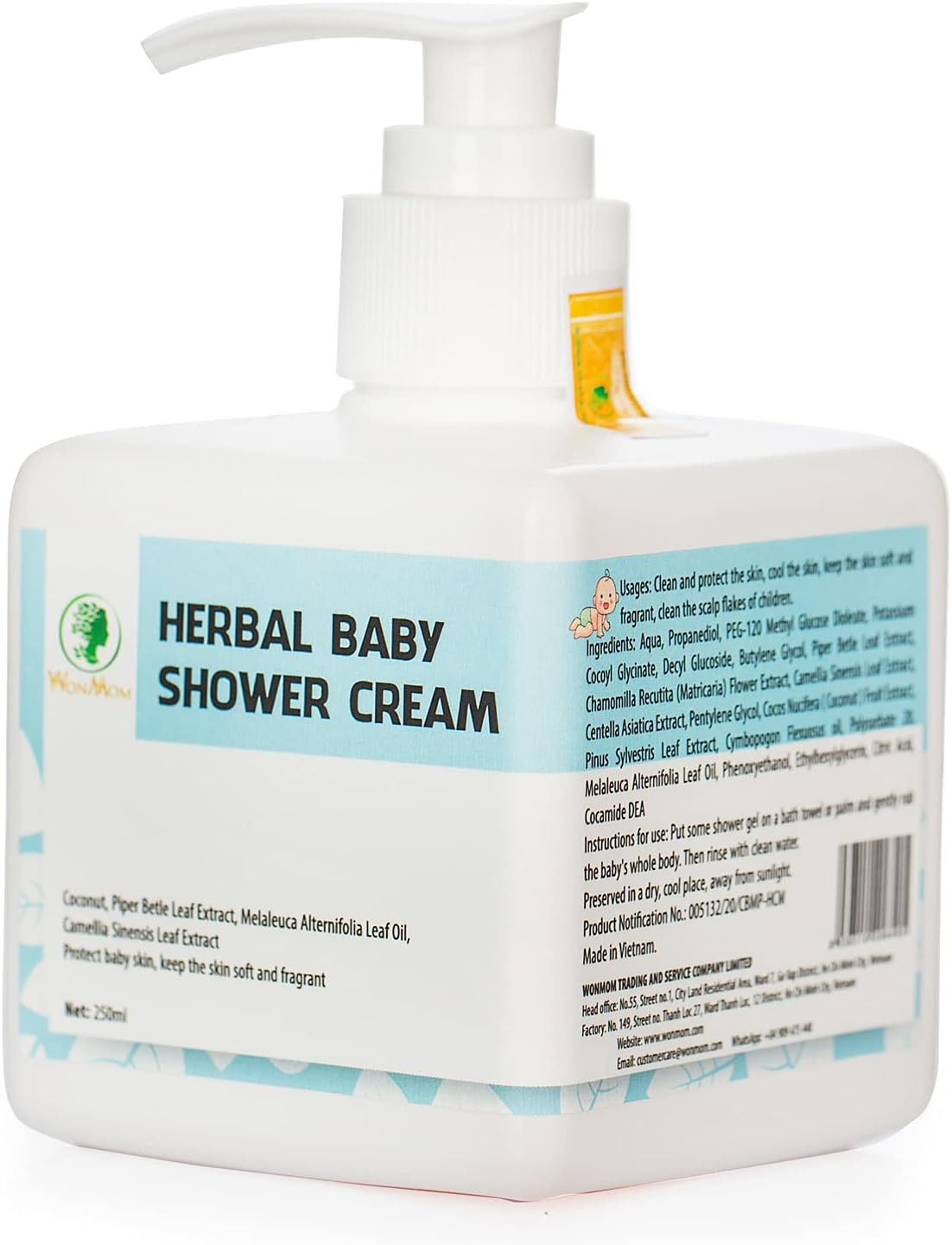 Herbal Baby Shower Cream with Piper Betel Leaf Essential Oil ( 250Ml )