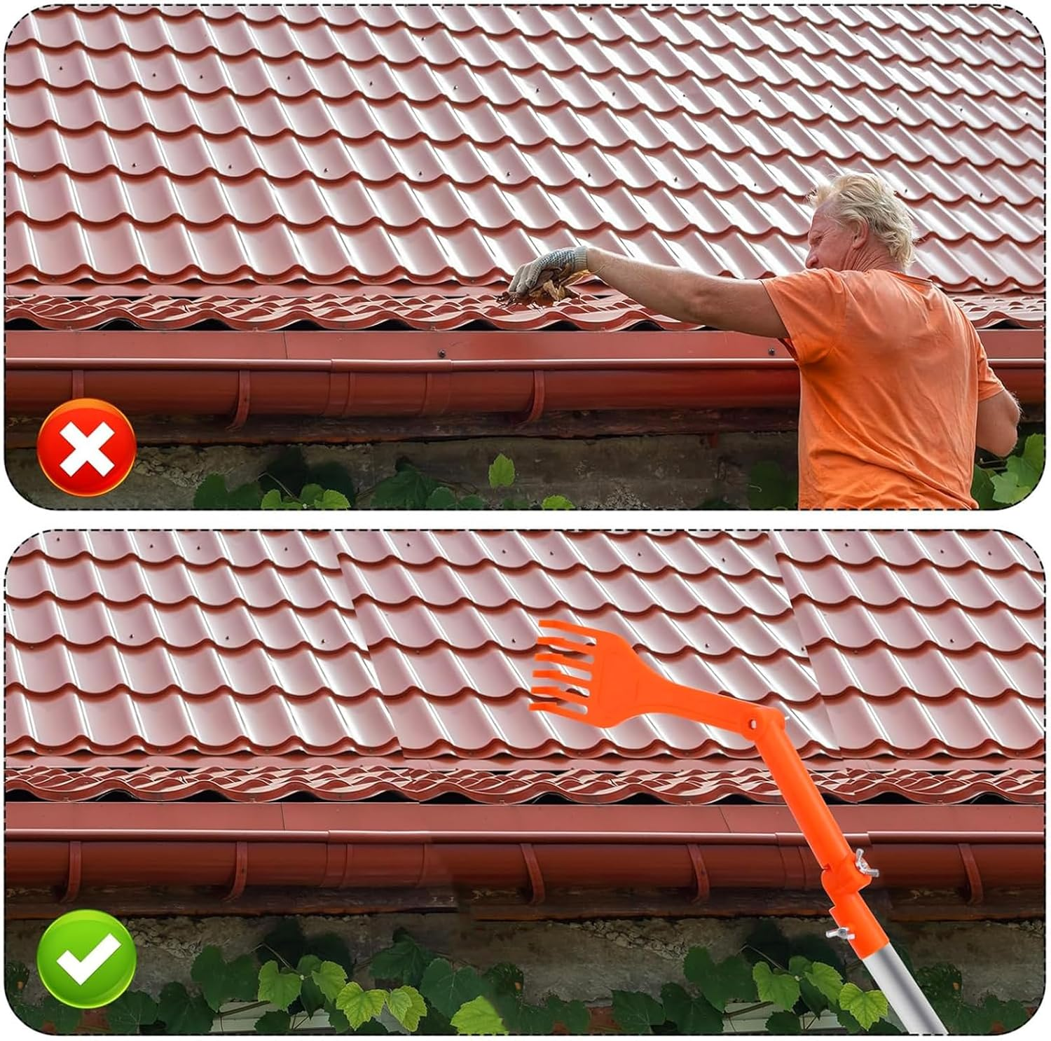 Zalizr Small Gutter Rake, Portable Gutter Cleaning Tool for Leaves and Debris, Multi-Purpose Hand Rake for Gutters, Roofs, and Hard-To-Reach Areas (No Pole) image number 6