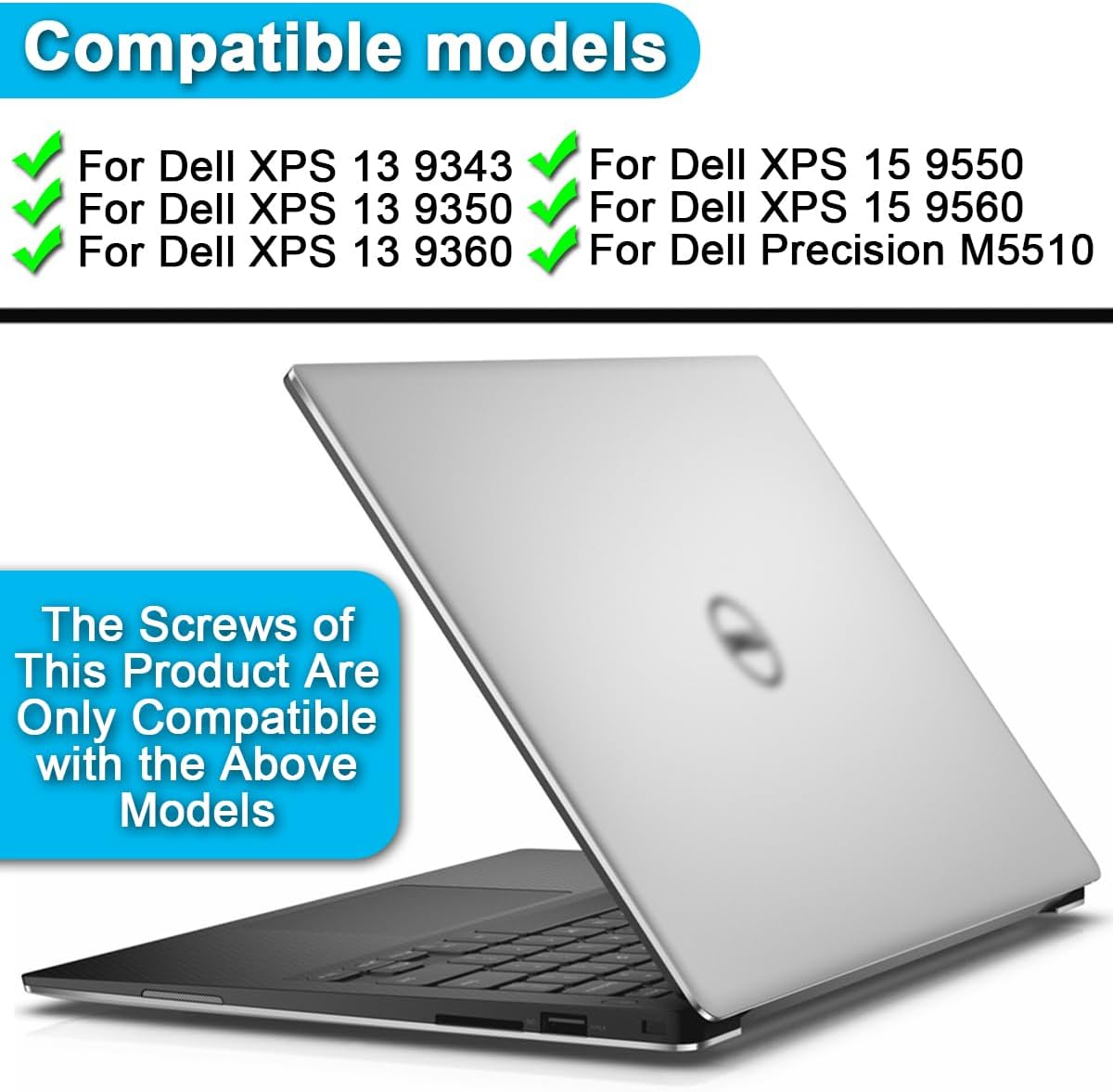 ZHUROUPU 24 Pcs M2X3 T5 Bottom Screws Compatible with for Dell XPS 13 9343 9350 9360 XPS 15 9550 9560 Precision M5510, Secure Bottom Cover Wrist Rest Support, Torx T5 Screwdriver (Silver) - For Xps 13 image number 2