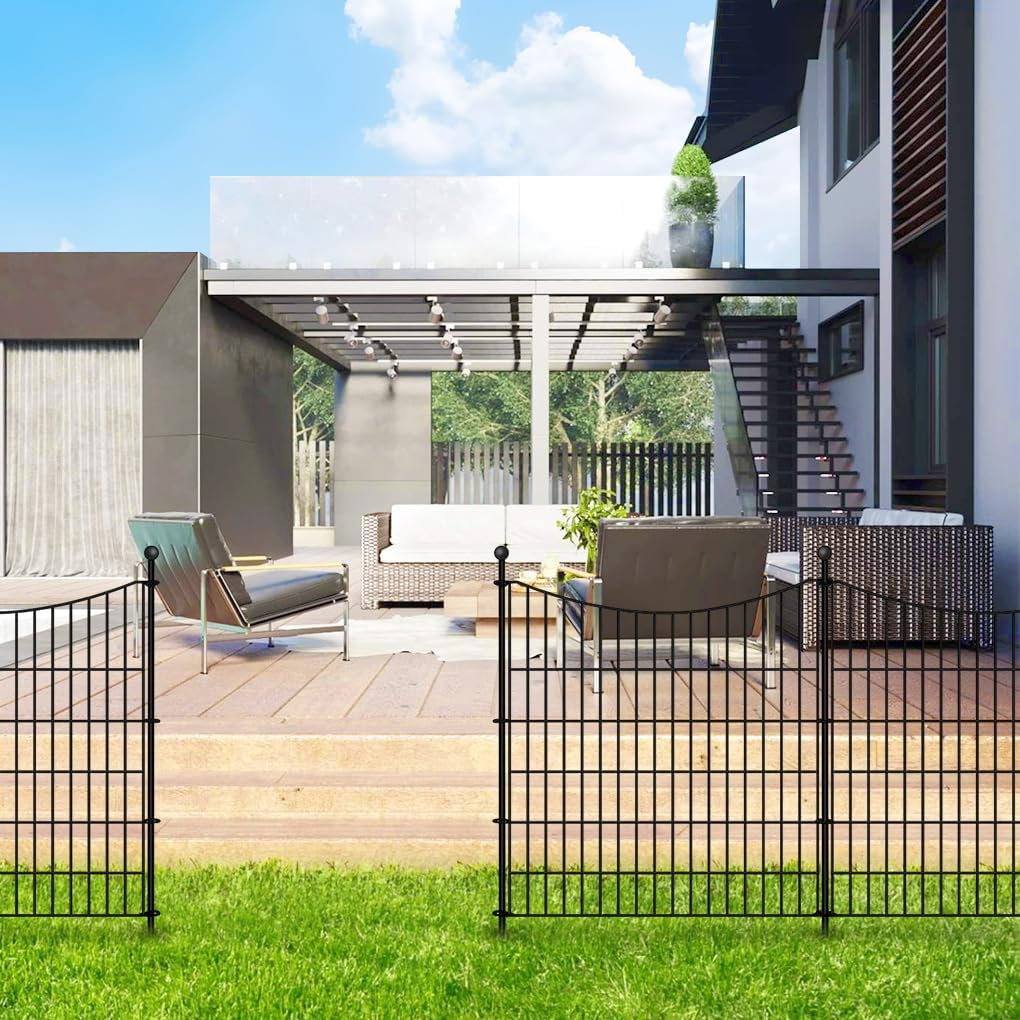 Springup 10 Panels Fence Outdoor No Dig for Yard Decorative Garden Fence Animal Barrier for Dogs Rustproof Metal Wire Garden Edging Fence and Borders Fencing Stakes