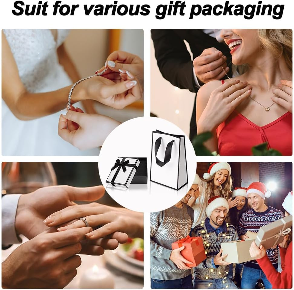 OSYLICT Small Gift Box and Gift Bag,9X7X3Cm Jewellery Case and Paper Bag,Bow-Knot Boxes with Lid for Rings Earrings Necklace Bracelet,For Weddings Birthdays Christmas