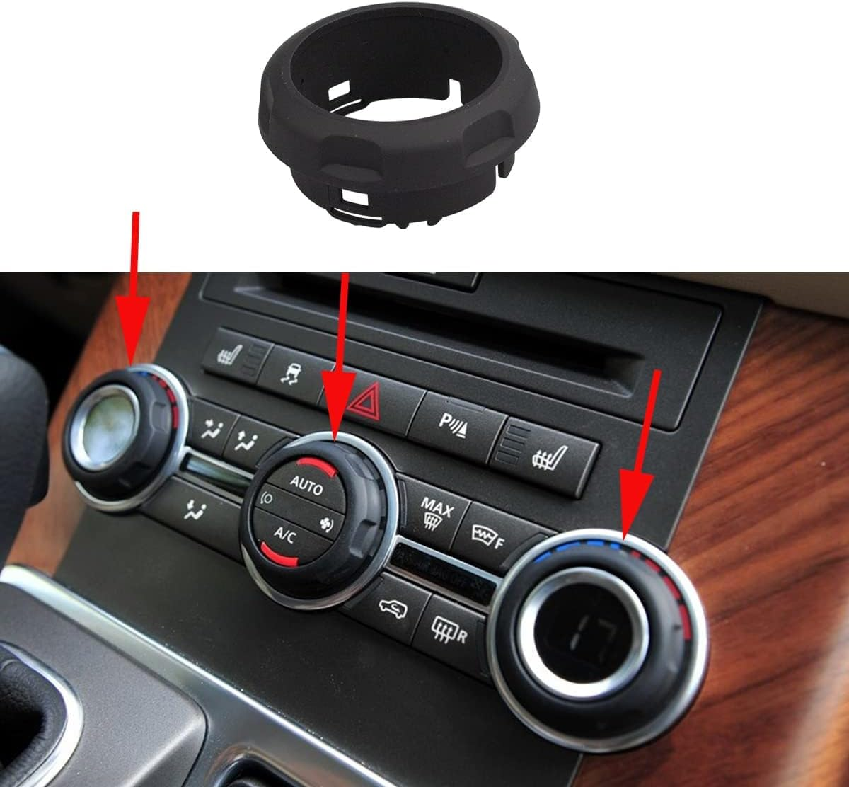 RLB-HILON 3PCS Central Console A/C Volume Control Knob Compatible with Land Rover Range Rover Sport Discovery 4 2009 2010 2011 2012 2013 LR029591 image number 2