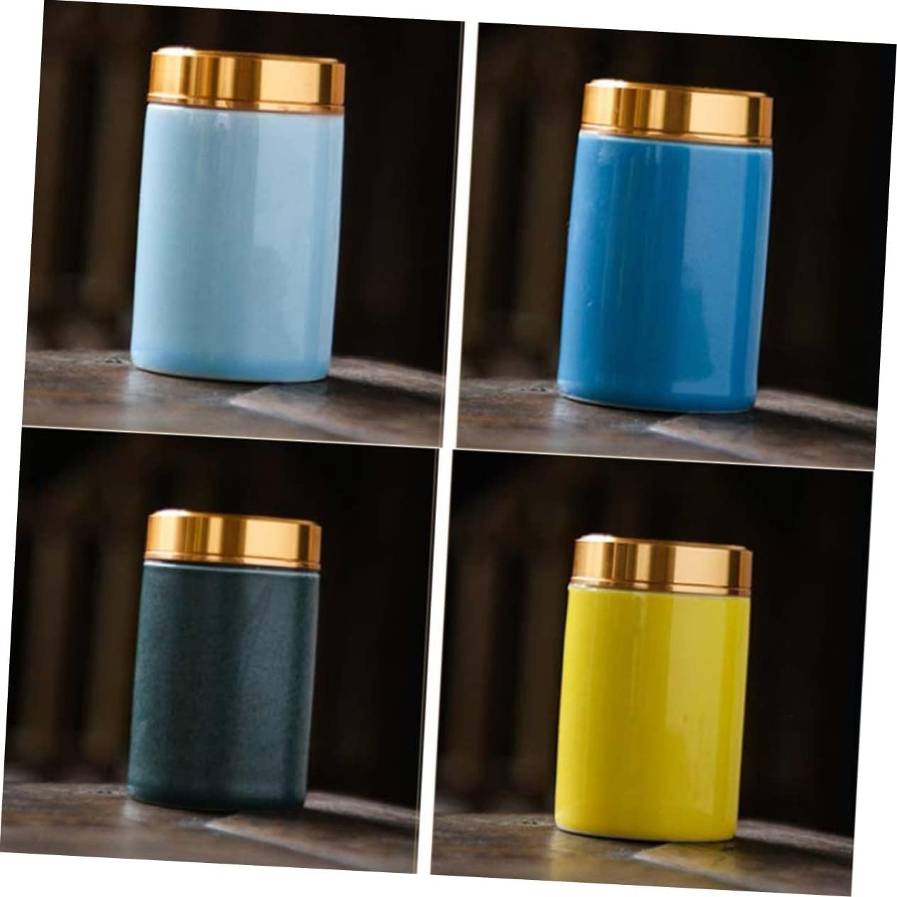 VILLFUL Mini Tea Can Ceramic Canister 85Ml Portable Sealed Food Storage Container Leak-Proof Design for Travel Home Kitchen Use image number 1