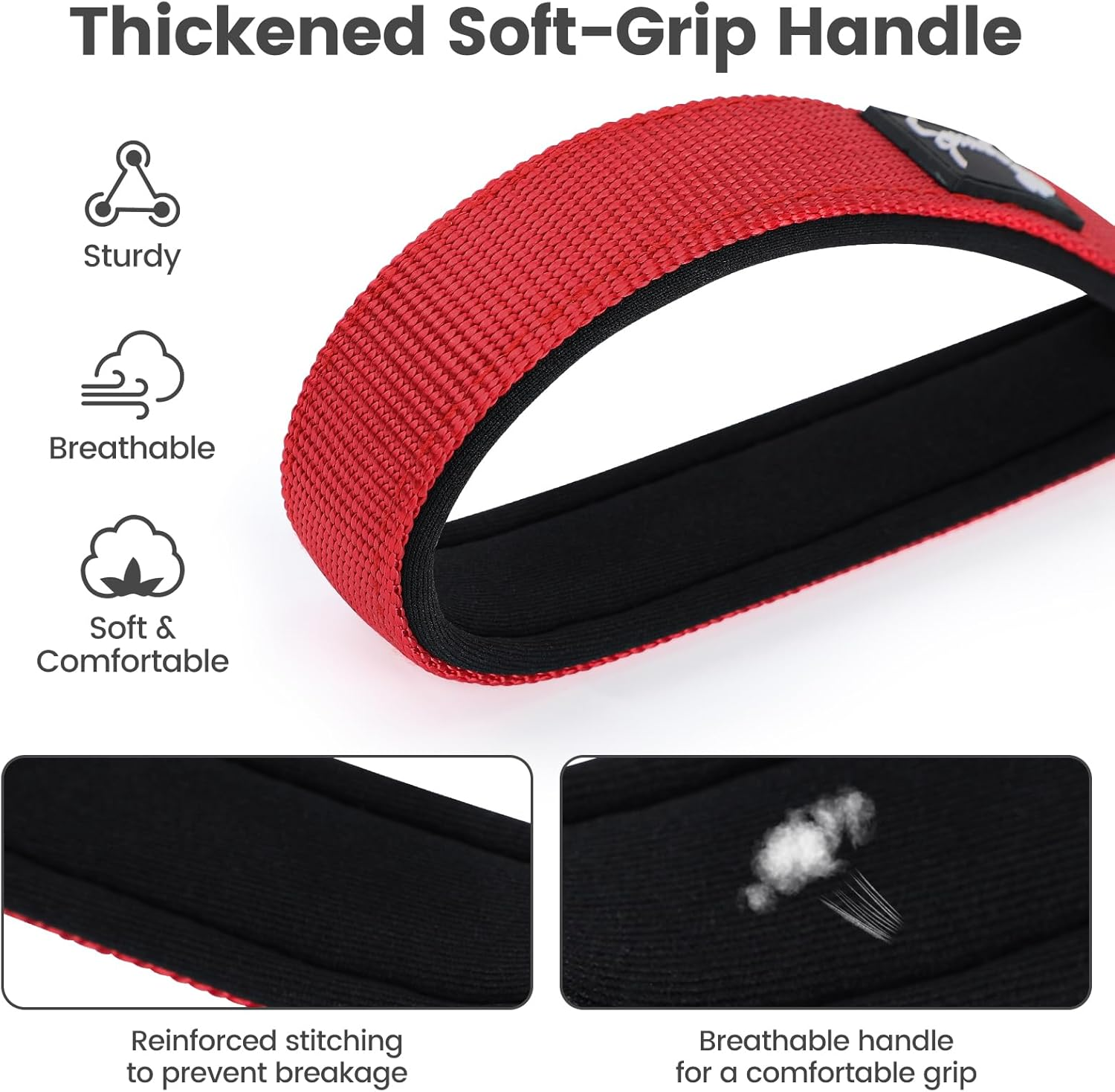 PETTOM Short Dog Lead for Large Dogs Soft Padded Handle Strong Dog Leads Easy Control Nylon Pet Walking Training Leads Handle (Red M) - Red L image number 6