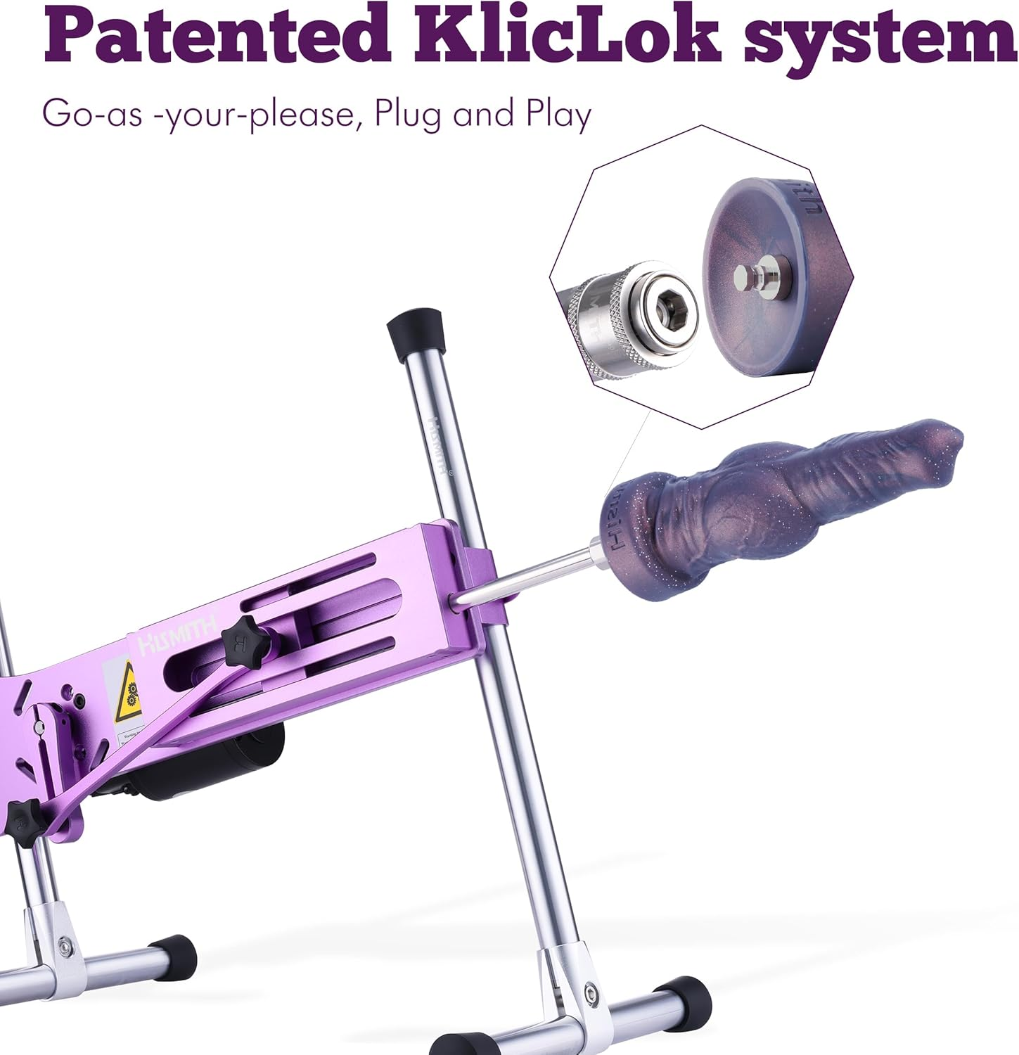 Hismith 7.25" Silicone Dog Dildo, 6.3" Insertable Realistic Penis with Kliclok System, Hands-Free Play Soft Sex Toy - Beginner Series