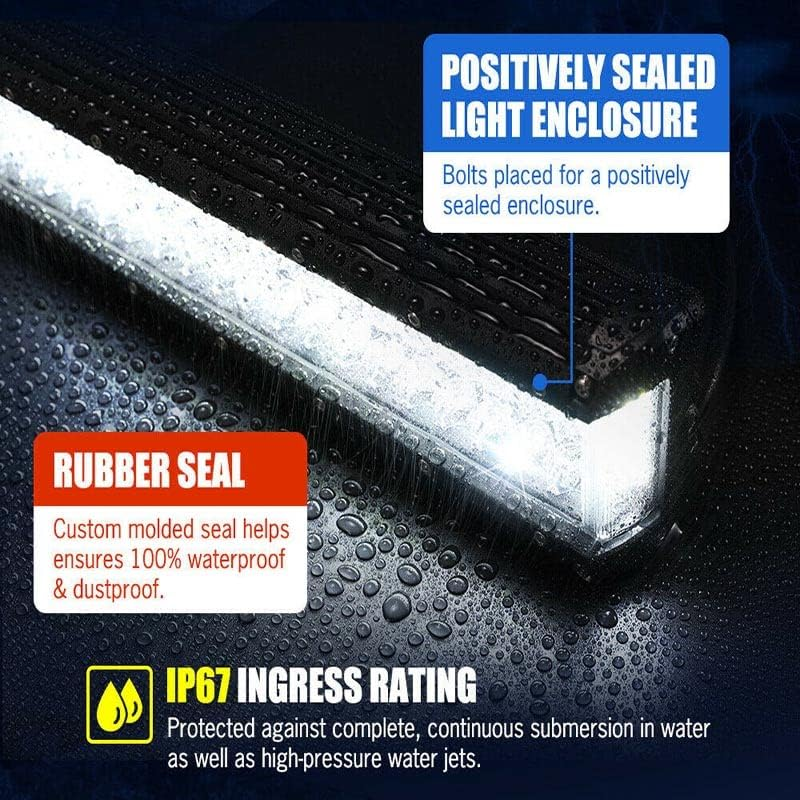 AIMALL 12-Inch CREE LED Light Bar with Side Shooter Combo Beam, 11,000LM Off-Road Driving Work Light, IP67 Waterproof for 4WD Truck, ATV, UTV image number 2