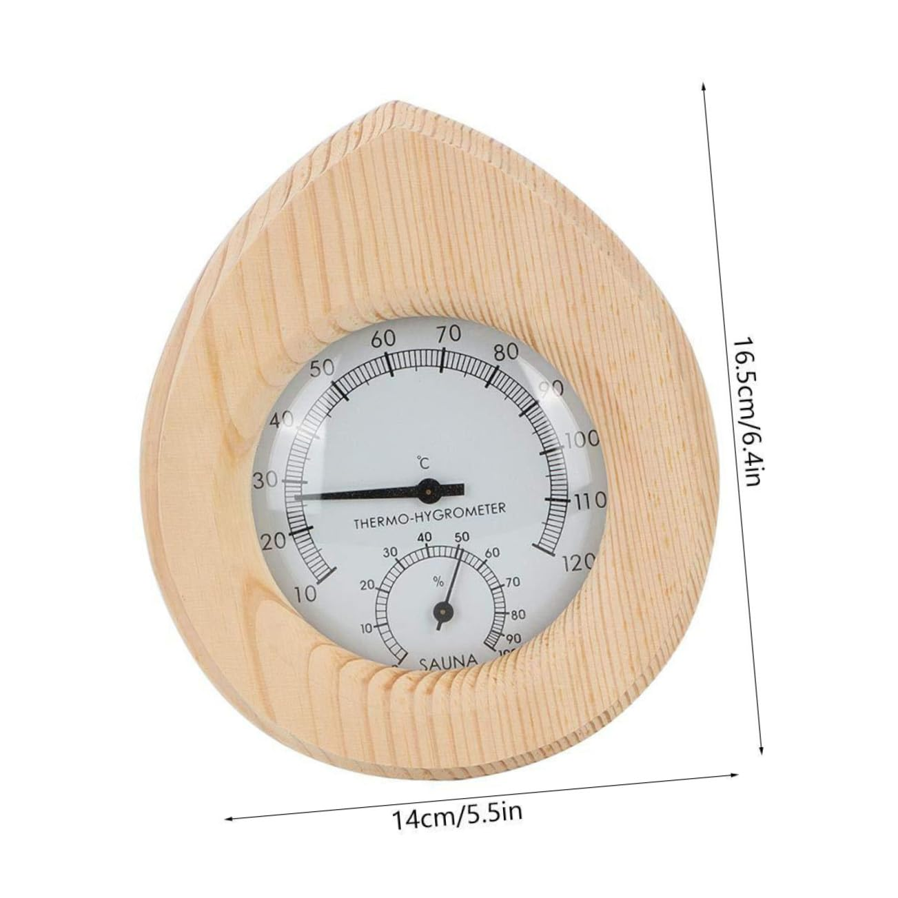 Yardwe Sauna Hygrothermograph High Temperature Resistant Indoor Temperature Humidity Measurer Wall Hanging Measuring Tool for Sauna Rooms image number 3