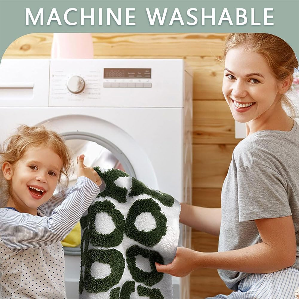 &ldquo;You Look Good&rdquo; Green Bath Mat &ndash; Cute Funny Non-Slip Washable Shower Rug, Absorbent Bathroom Decor Floor Mat for Kids, Boys & Girls image number 2