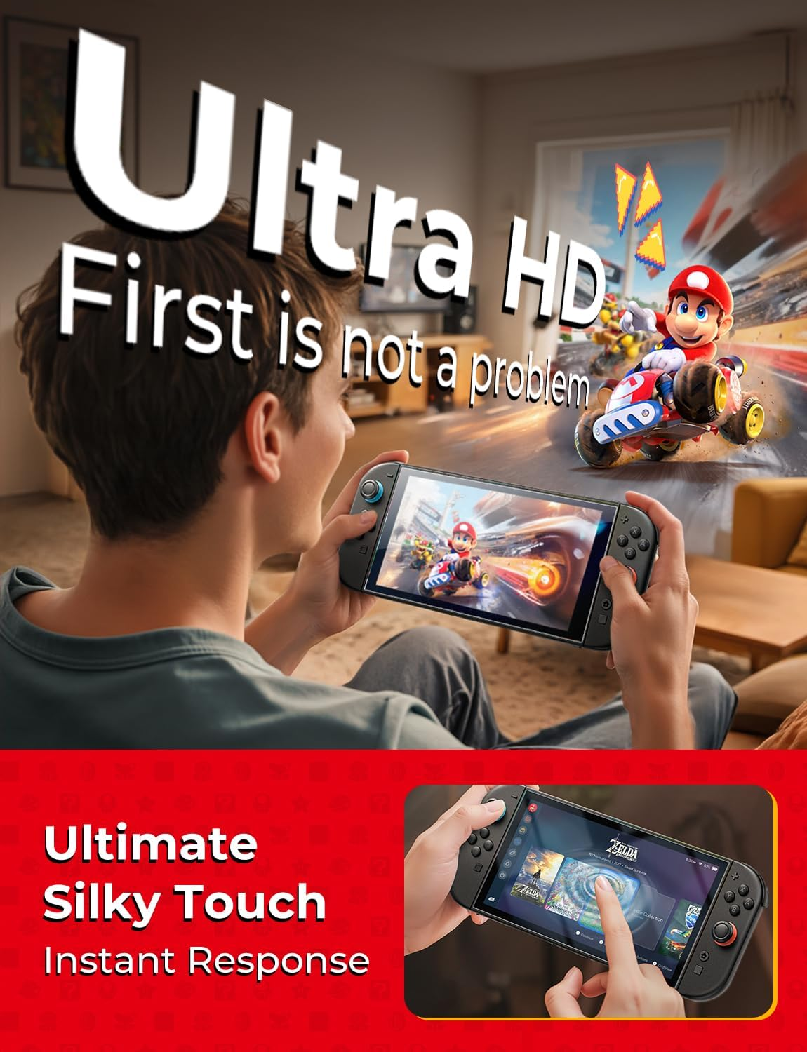 MAGIC JOHN 2 Pack for Nintendo Switch 2 Screen Protector 7.9'' [2025], 30S Installation, 9H Tempered Glass, HD Clear, Auto-Dust Removal, Bubble Free, Compatible with Switch Console image number 1