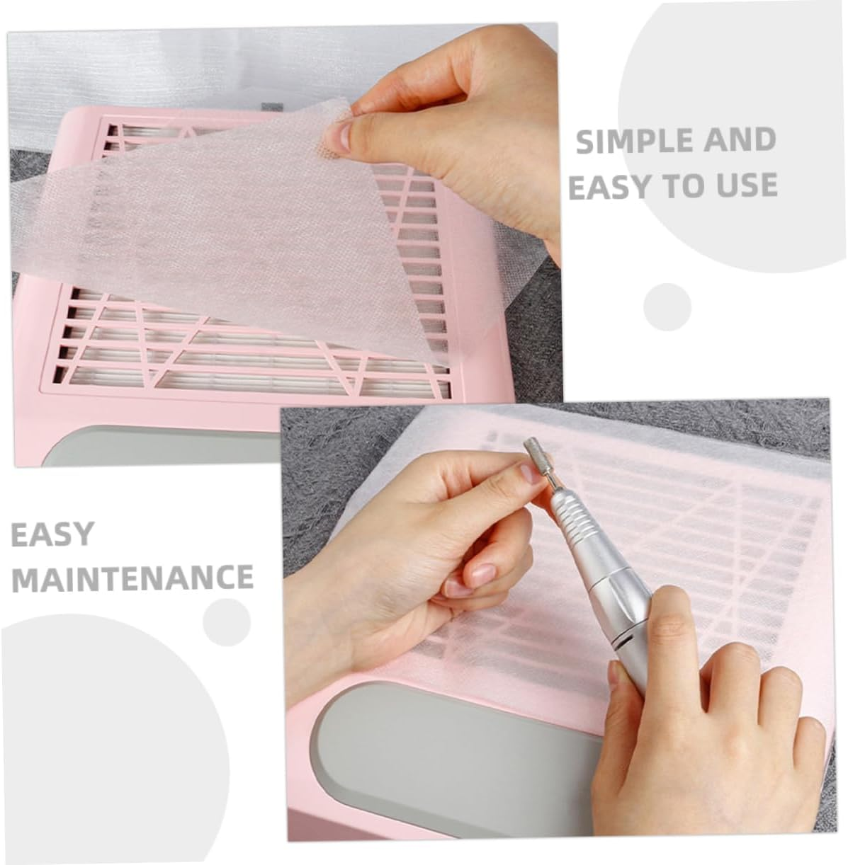 Beatifufu 100Pcs Nail Dust Collector Filters for Efficient Filtration and Easy Replacement for Nail Salons and Home Use Enhances Suction Power and Cleaning Performance image number 2